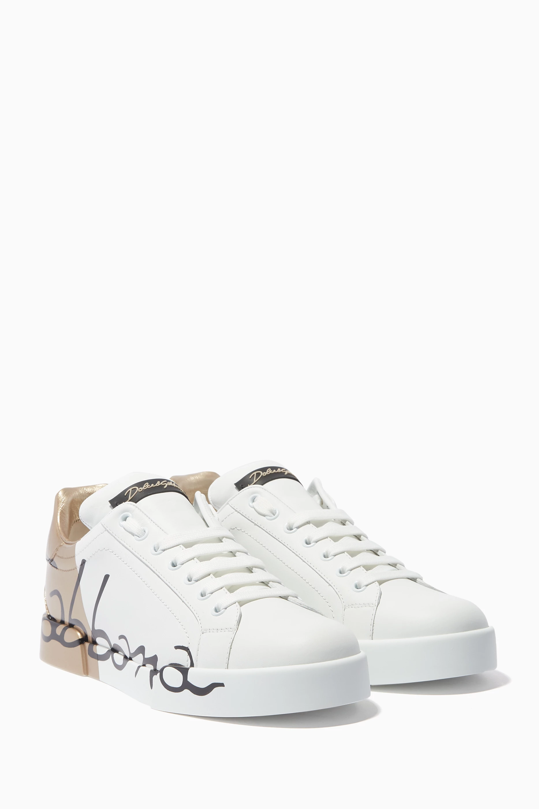 White and gold sales sneakers