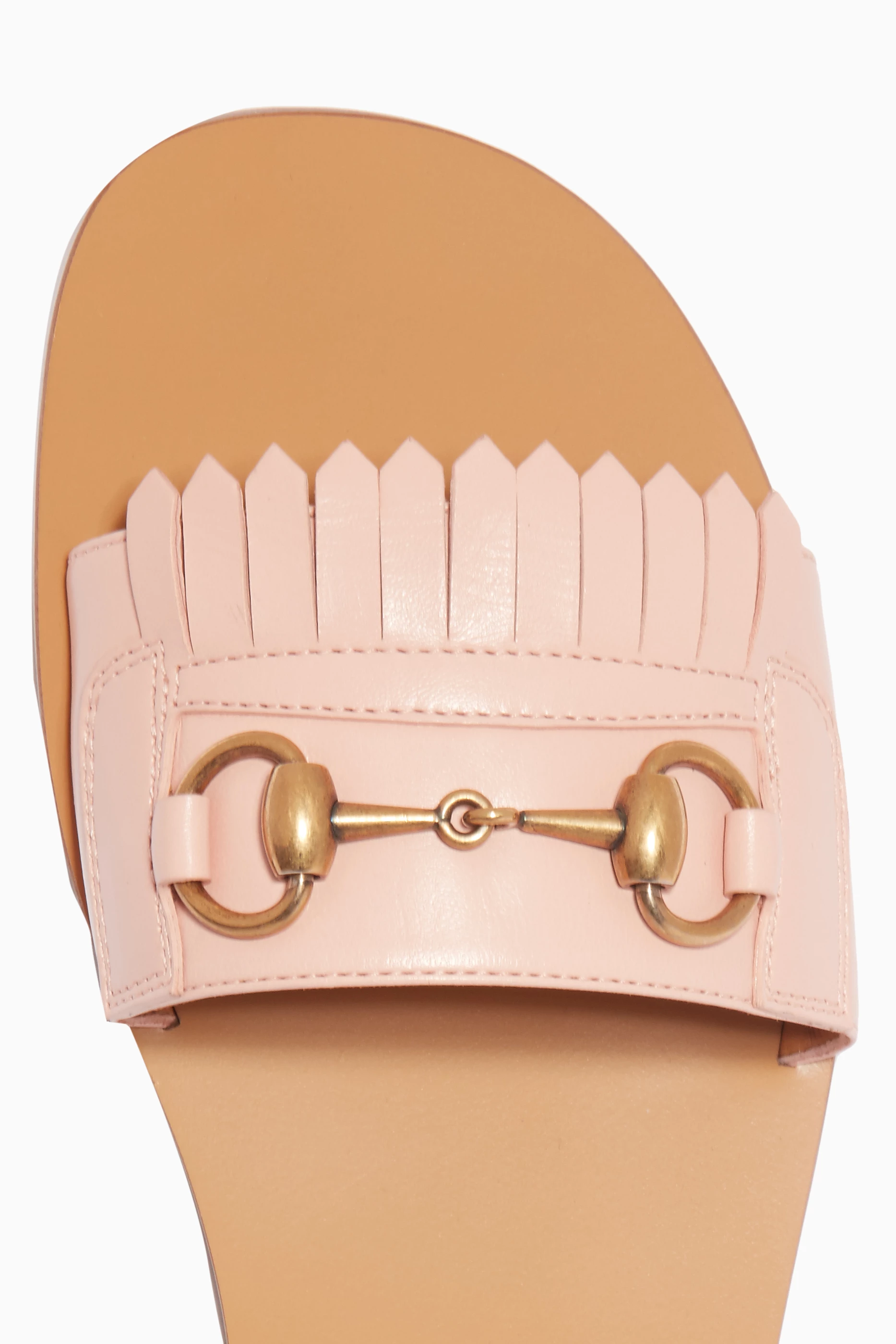 Gucci fringe leather horsebit slide outlet