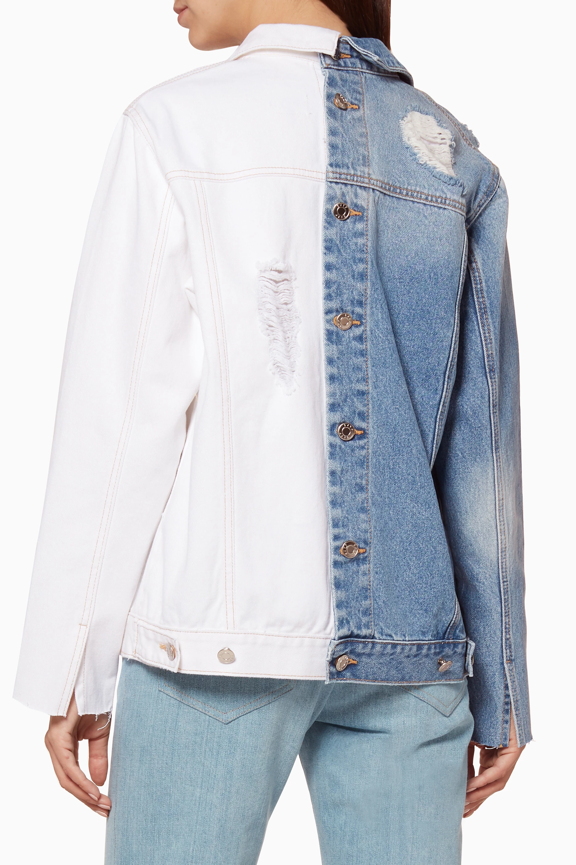 White denim cheap half jacket
