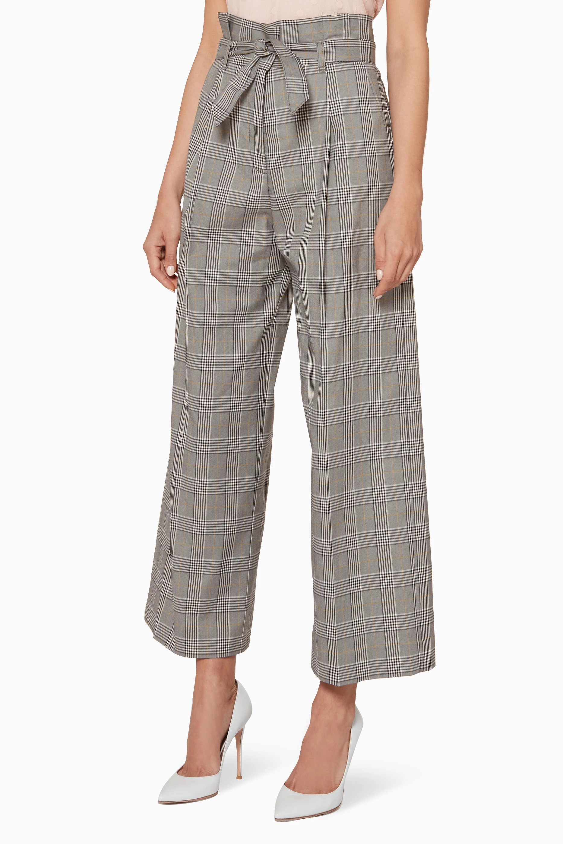 Gray plaid pants deals