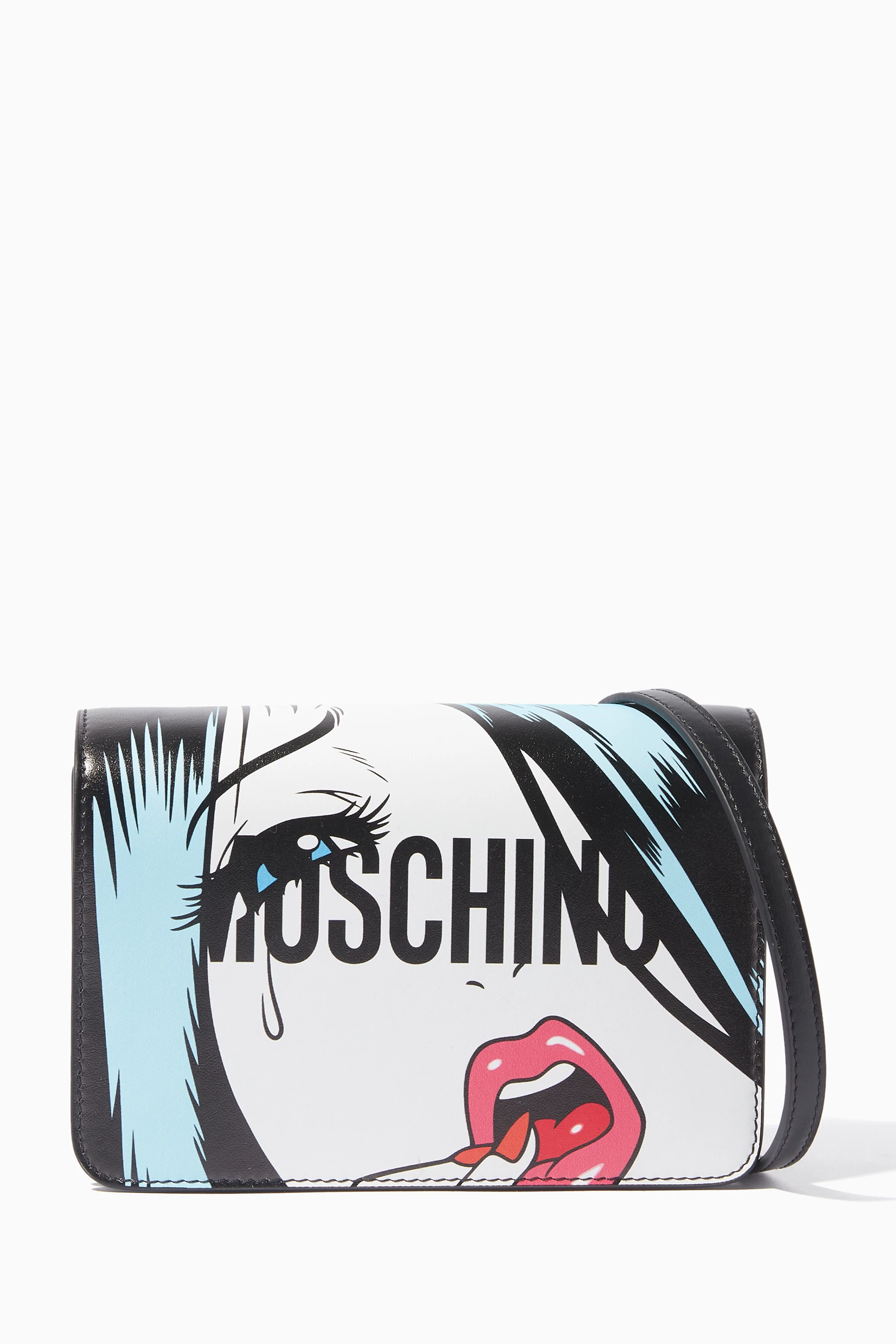 Buy Moschino Black Black Pop Art Printed Shoulder Bag for Women in