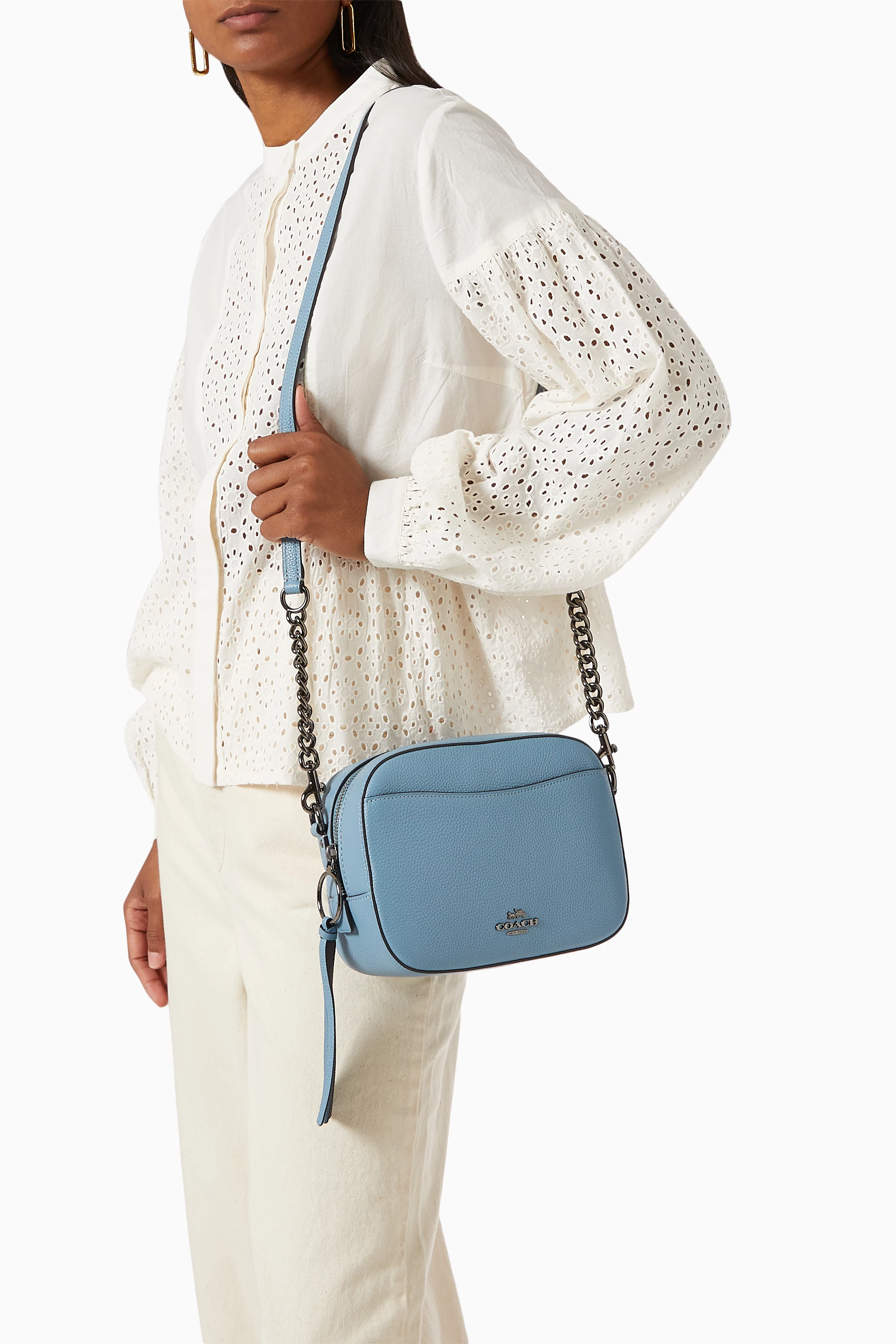 Buy Coach Blue Camera Bag in Pebble Leather for Women in UAE Ounass