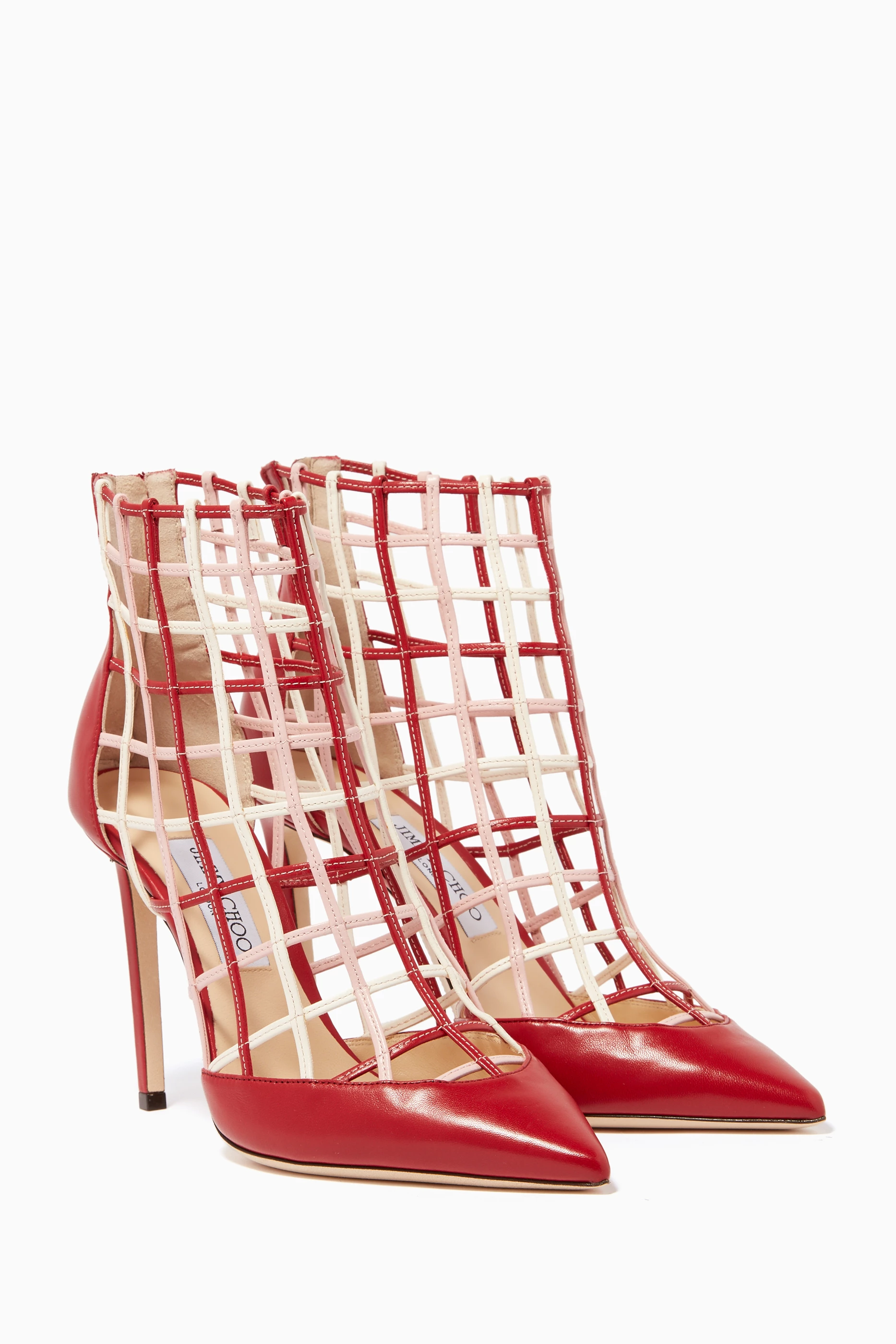 Jimmy choo sheldon online leather cage heels