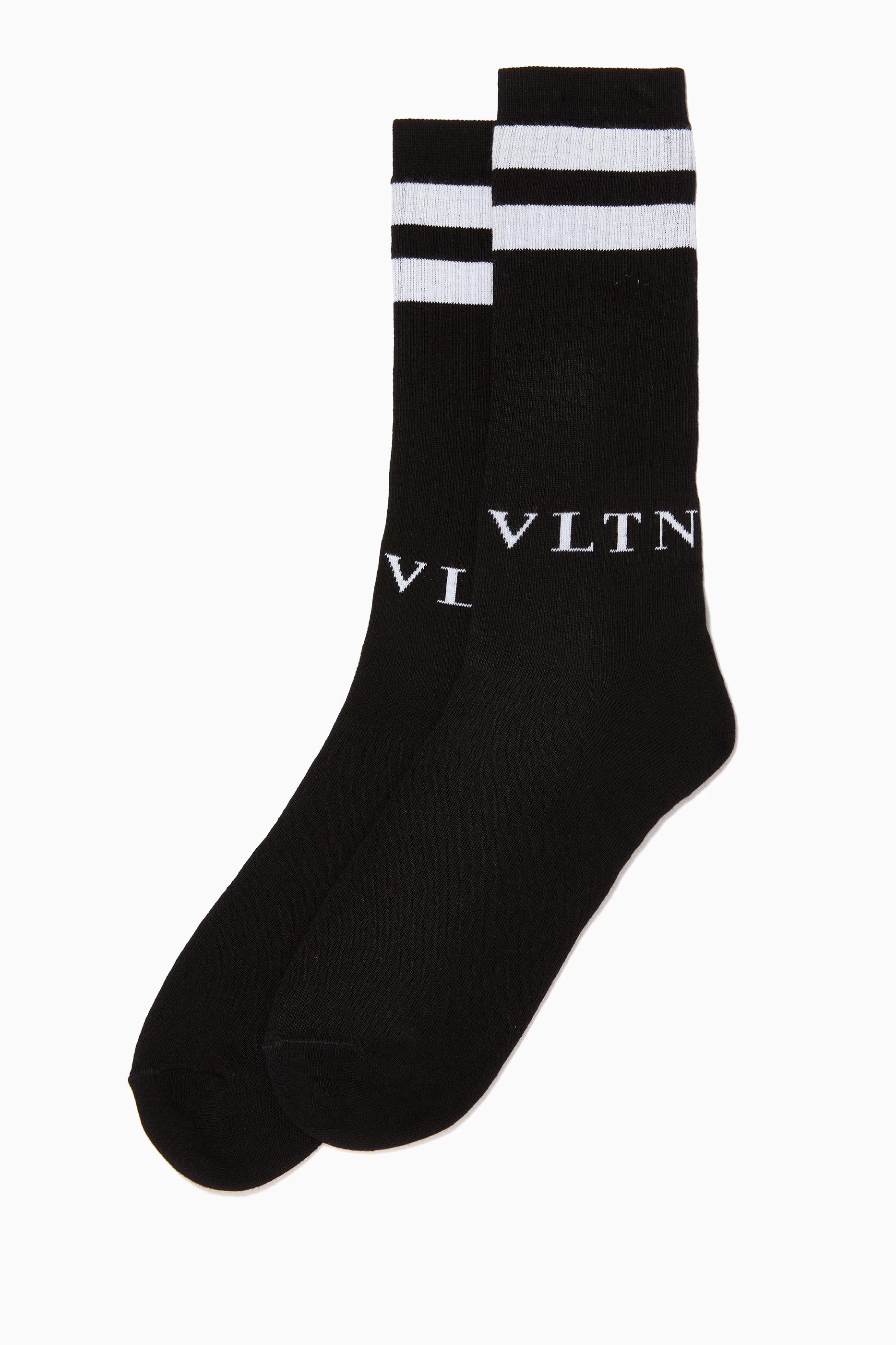 Buy Valentino Garavani Black Valentino Garavani VLTN Socks for Men