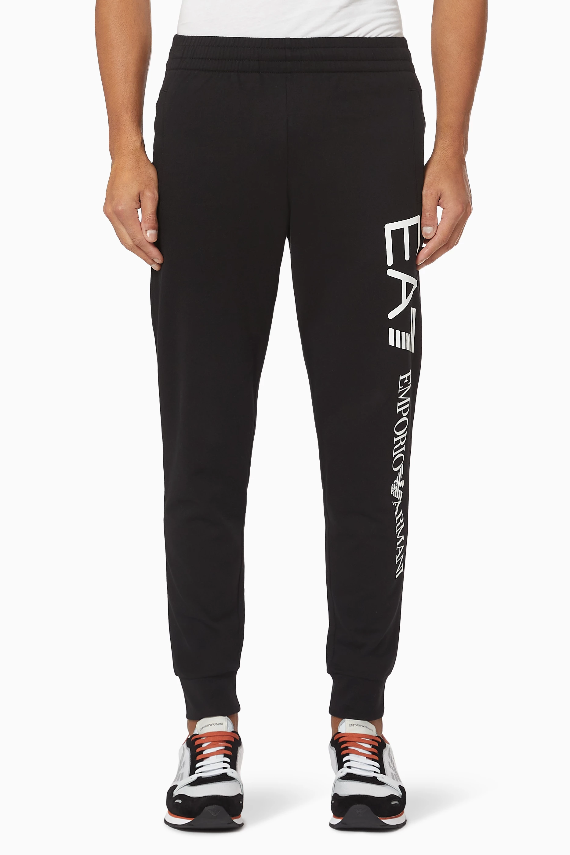 Armani joggers black outlet