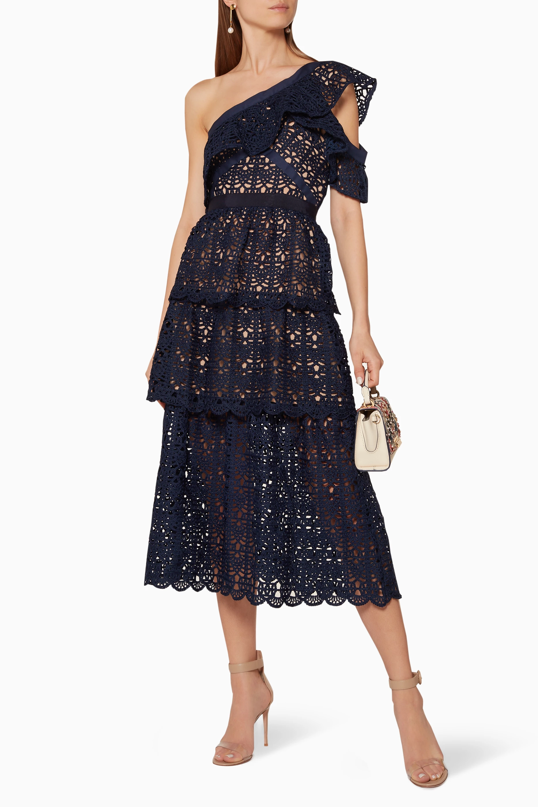 One shoulder self portrait dress hotsell