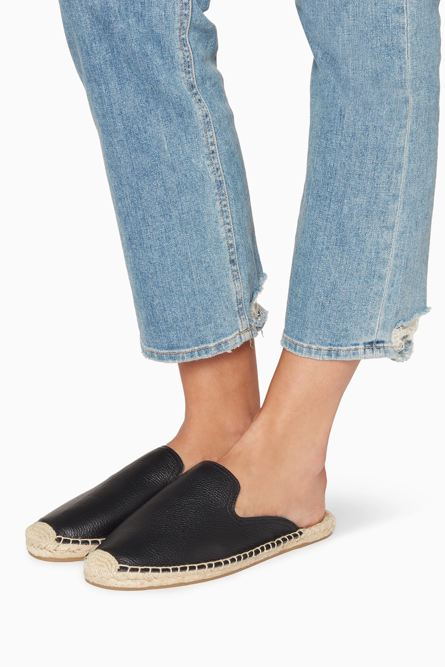 Buy Soludos Black Black Tumbled Leather Mules for Women in UAE