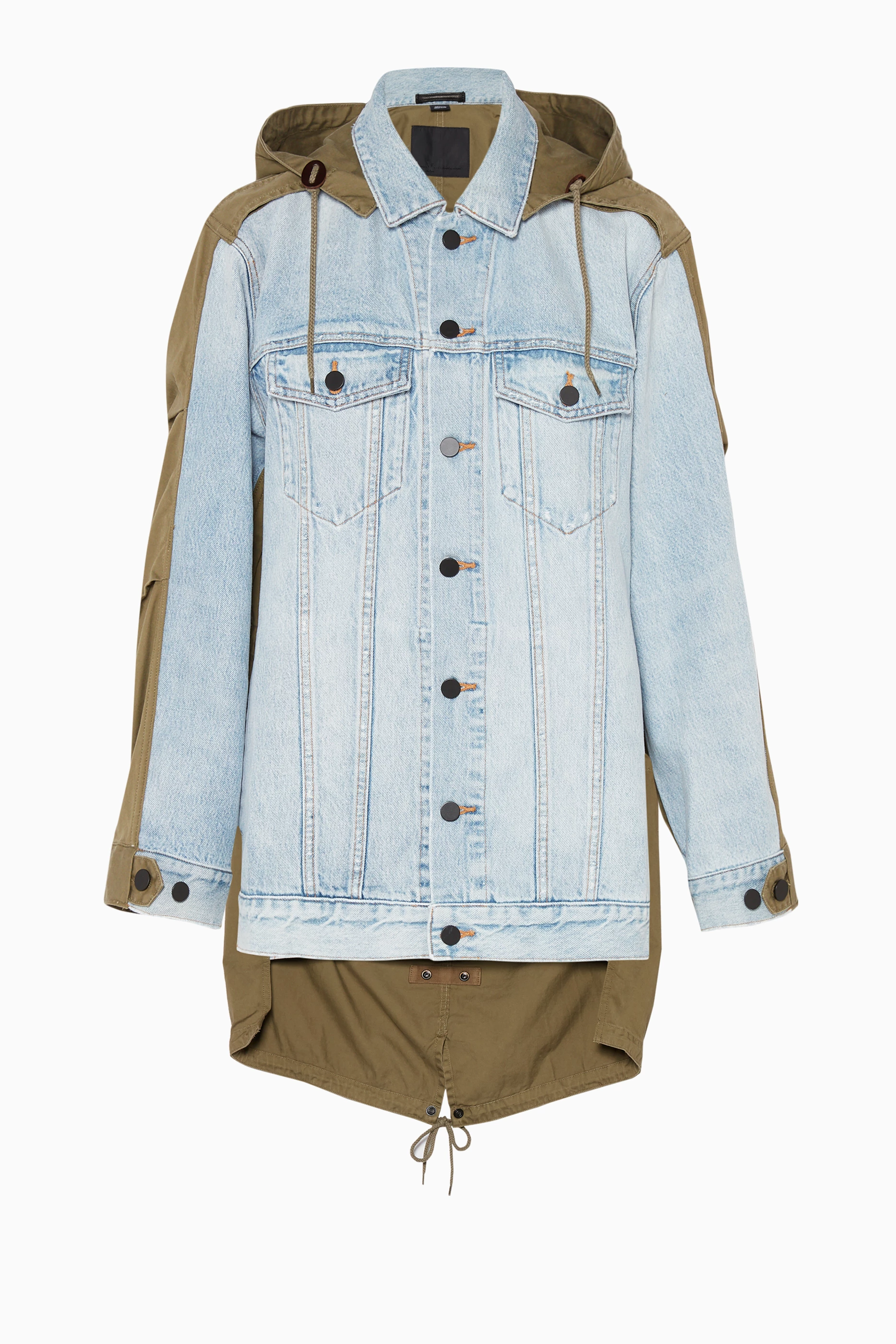 Buy Alexander Wang Green Army Green Daze Mix Oversized Denim