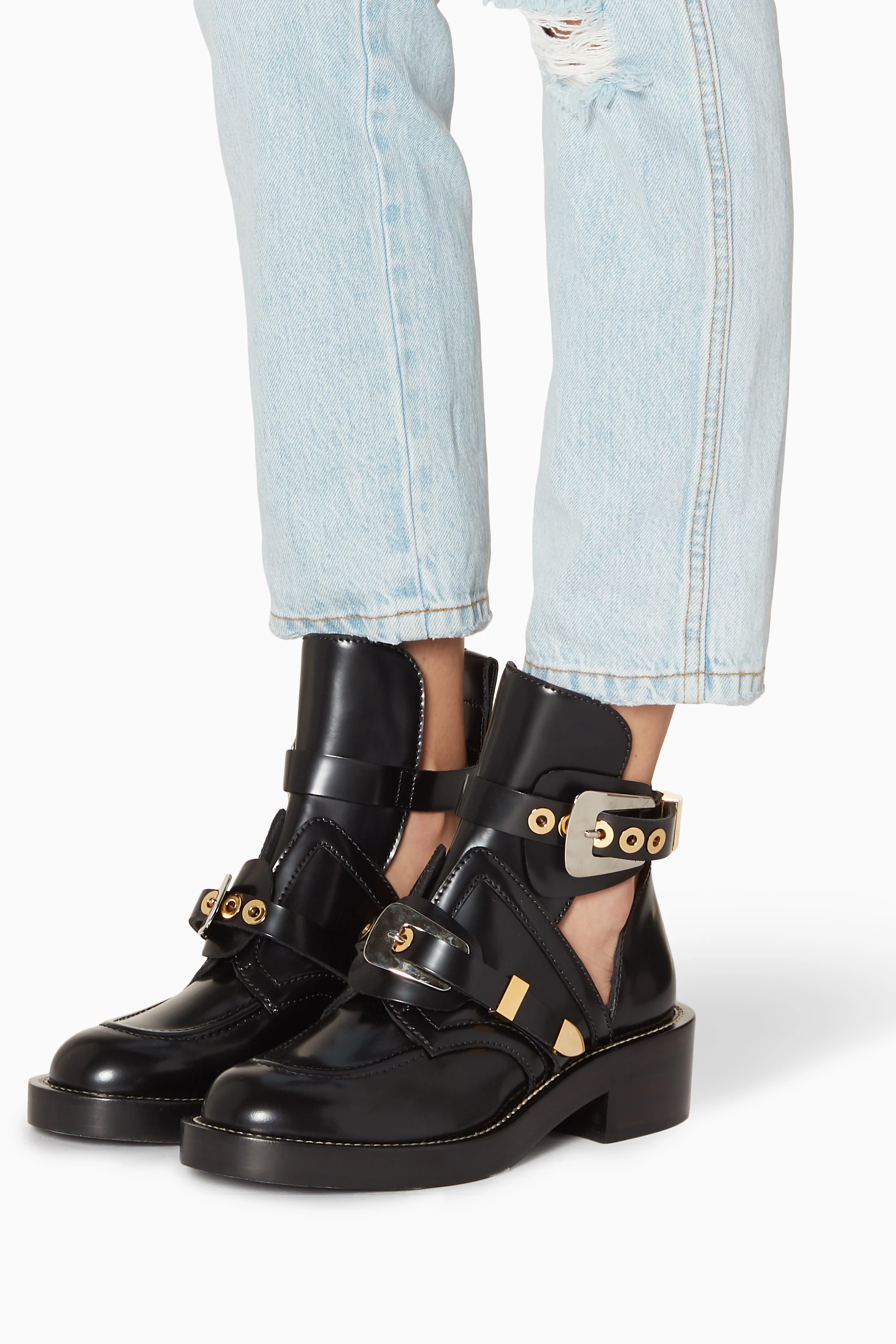 Buy Balenciaga Black Black Ceinture Ankle Boots for Women in UAE