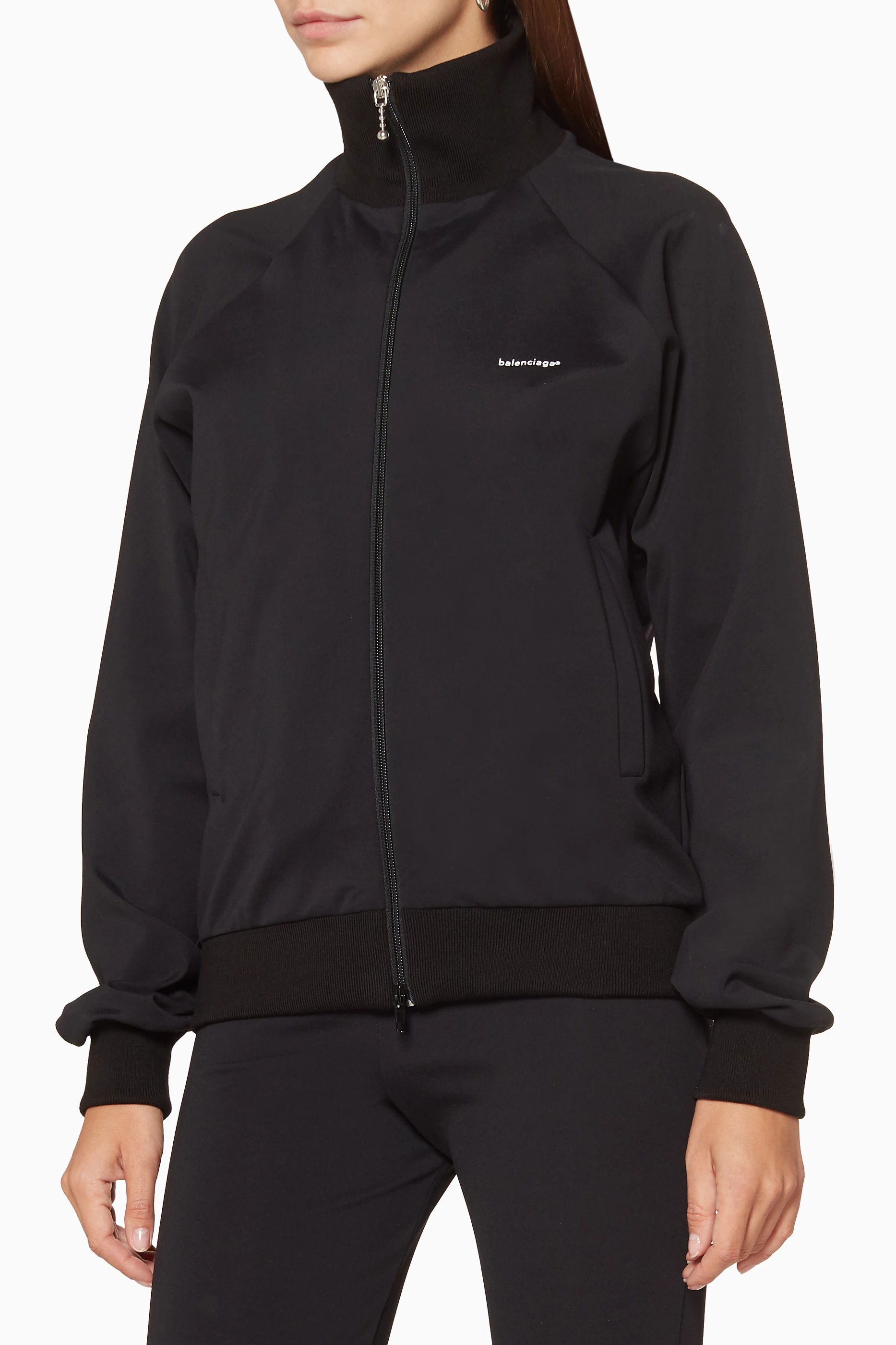 Buy Balenciaga Black Black Logo Track Jacket for Women in UAE Ounass