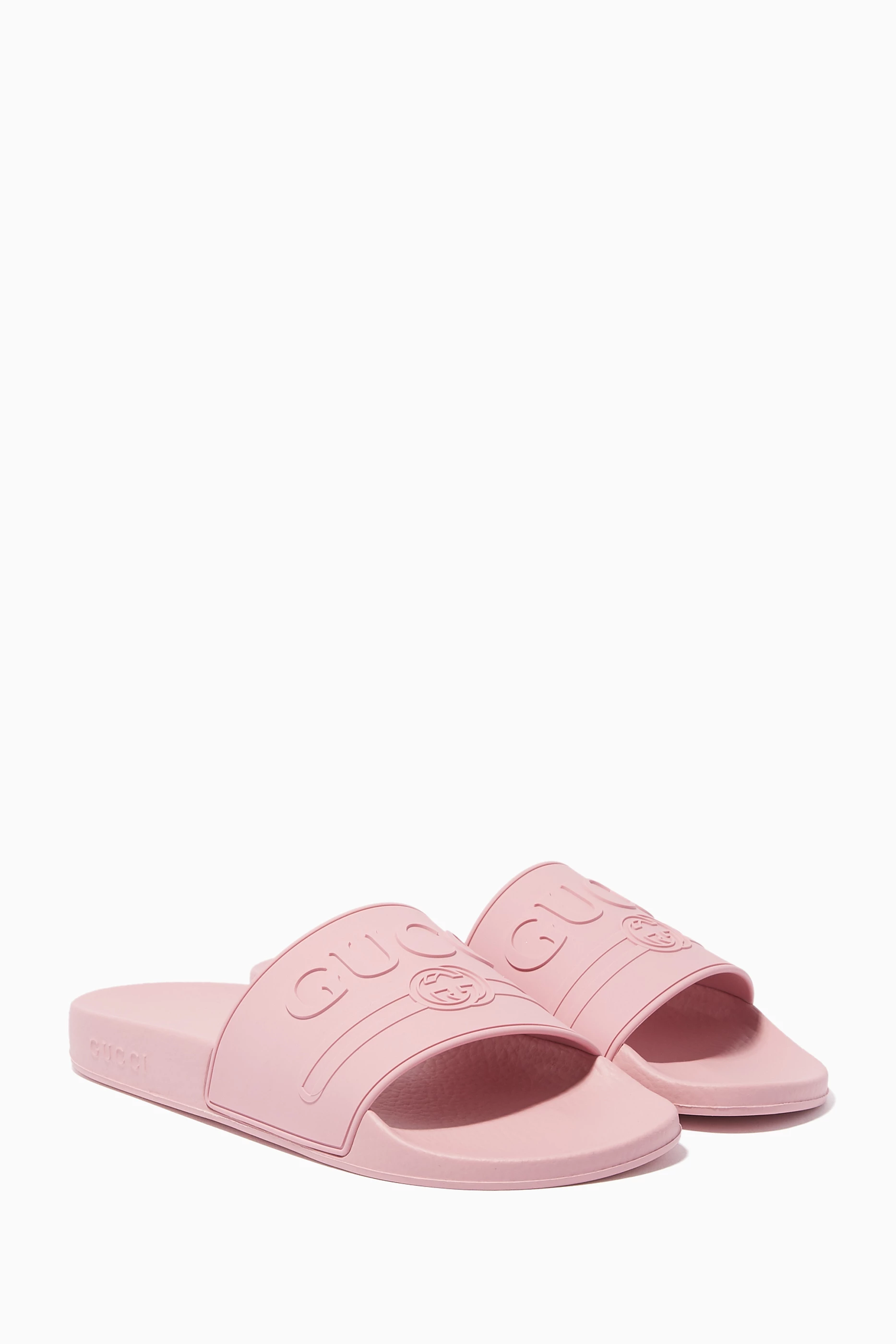 Pink gucci slides 2025 cheap