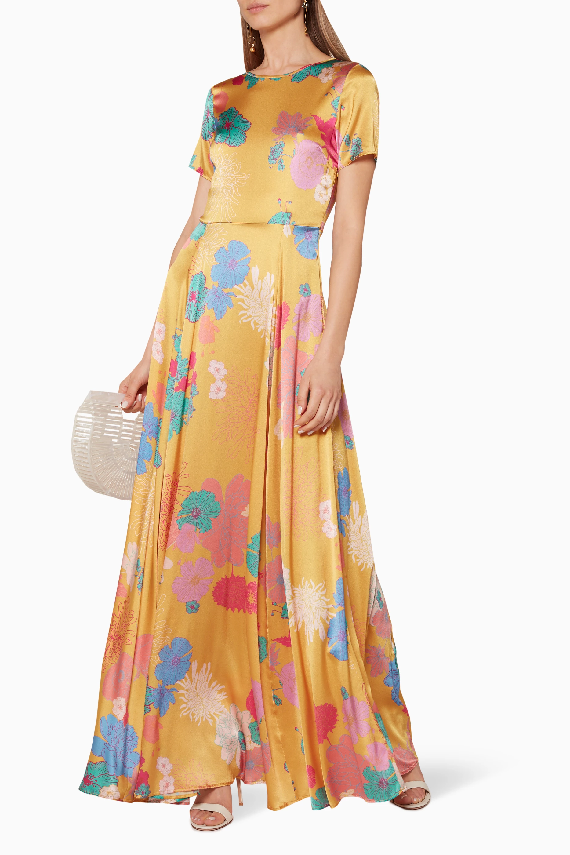 Buy Stine Goya Yellow Yellow Floral Print Nanna Maxi Dress for