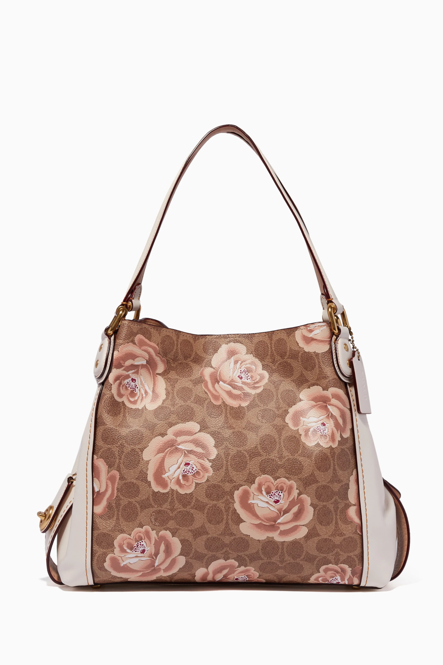 Coach edie 31 signature rose print shoulder bag clearance