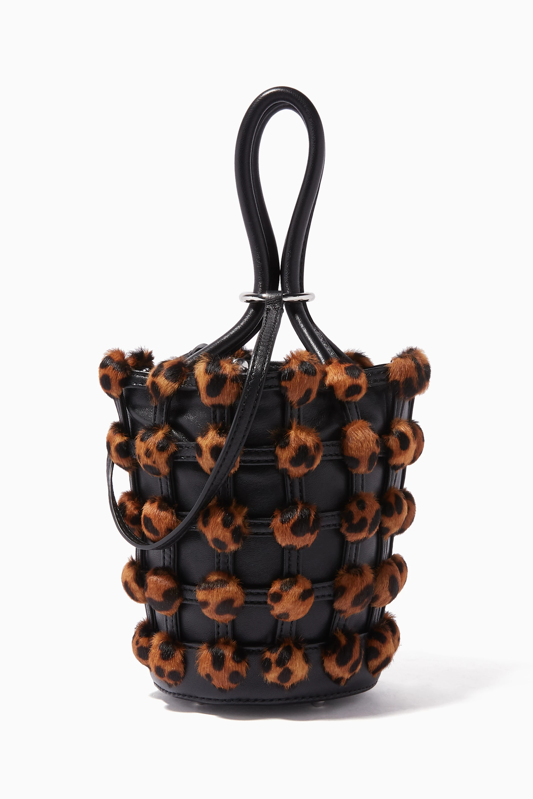 Buy Alexander Wang Black Black Leopard Print Mini Roxy Cage