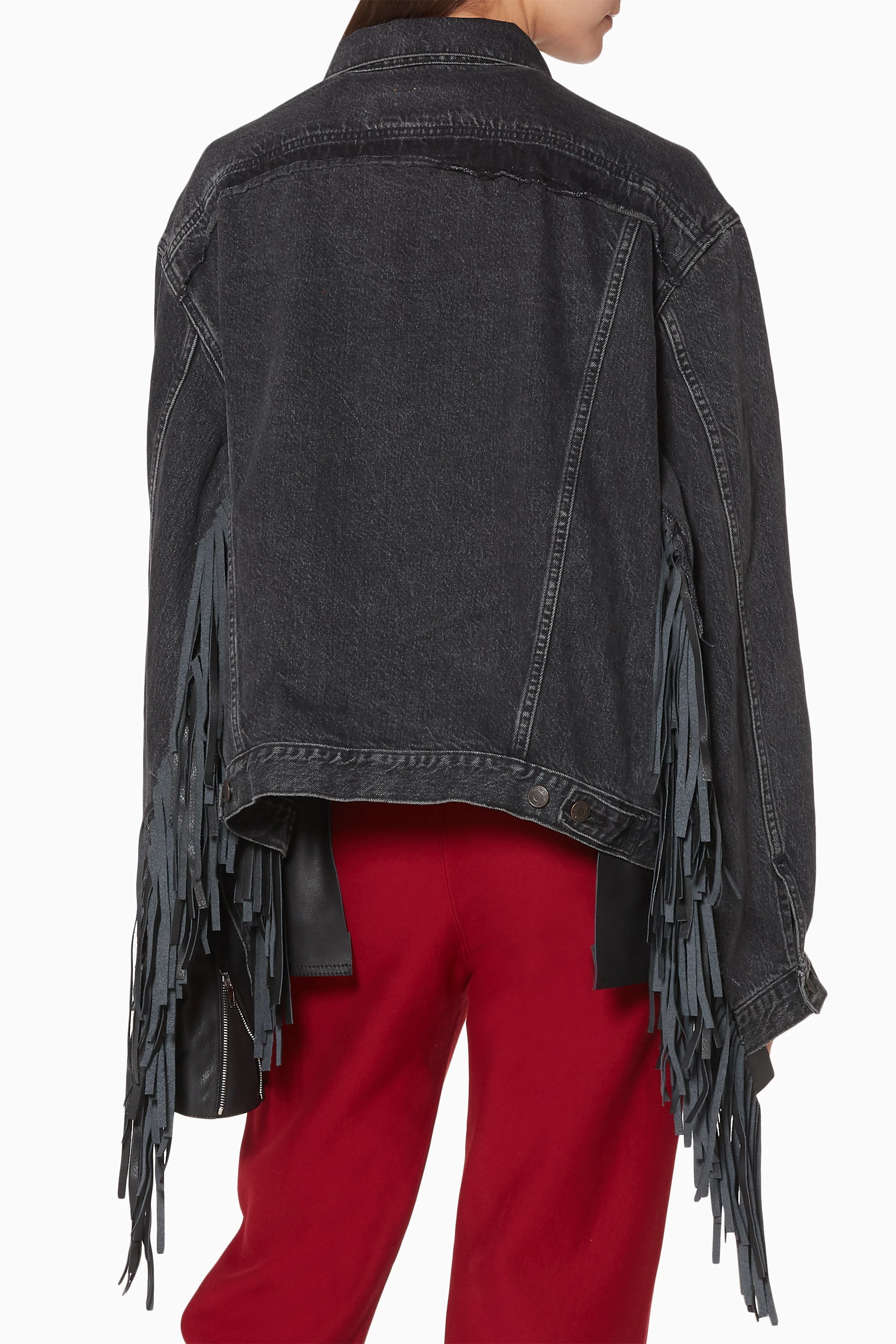 Levis fringe denim jacket on sale