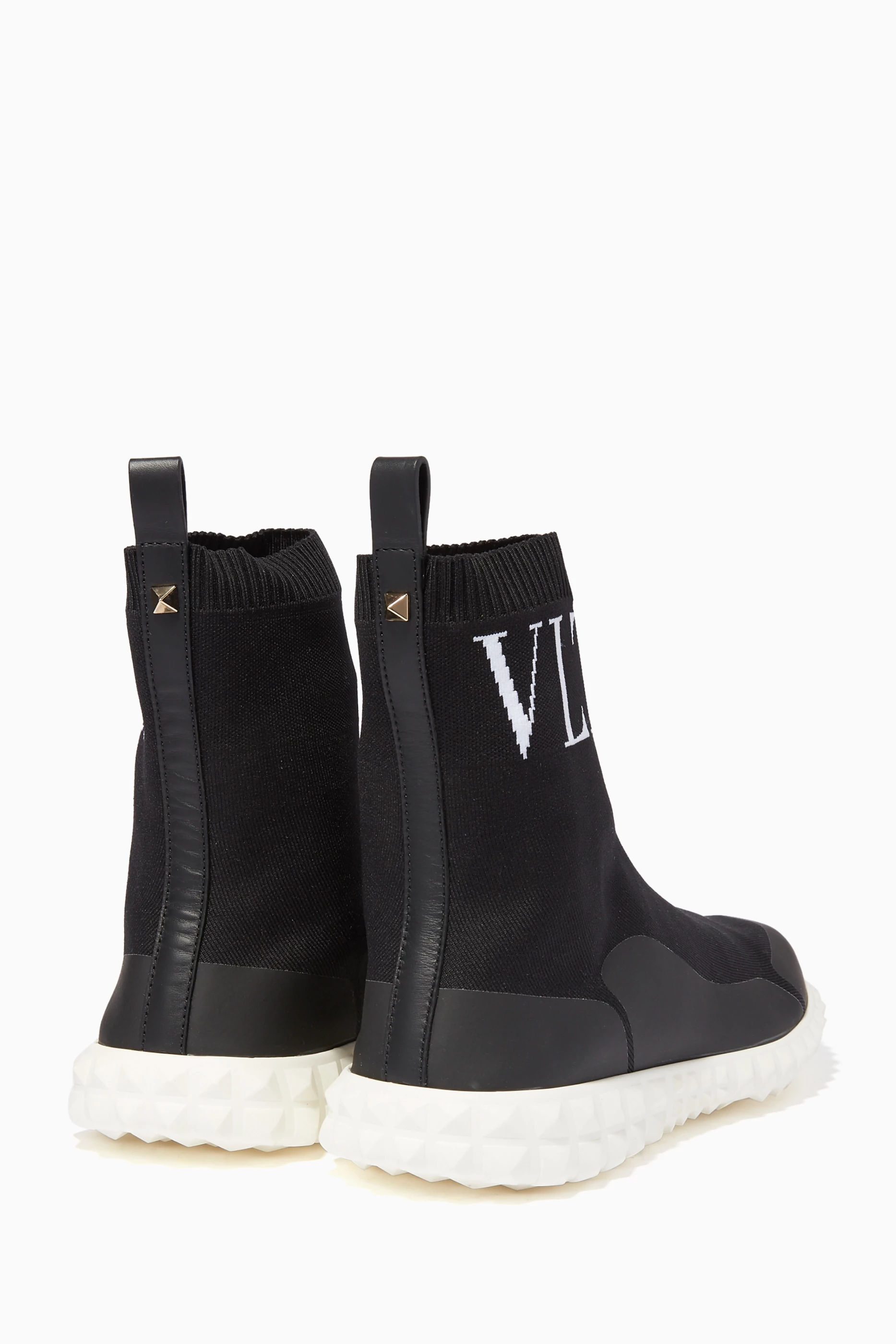 Buy Valentino Garavani Black Black VLTN High Top Sneakers for