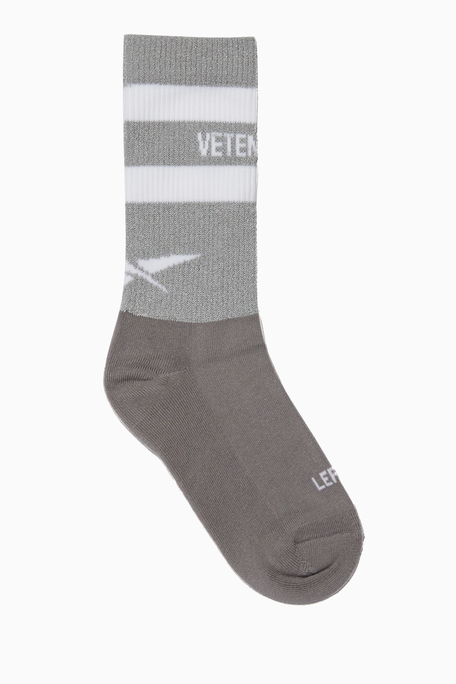 Buy Vetements Grey Vetements X Reebok Grey Reflective Logo Socks for Women in UAE Ounass