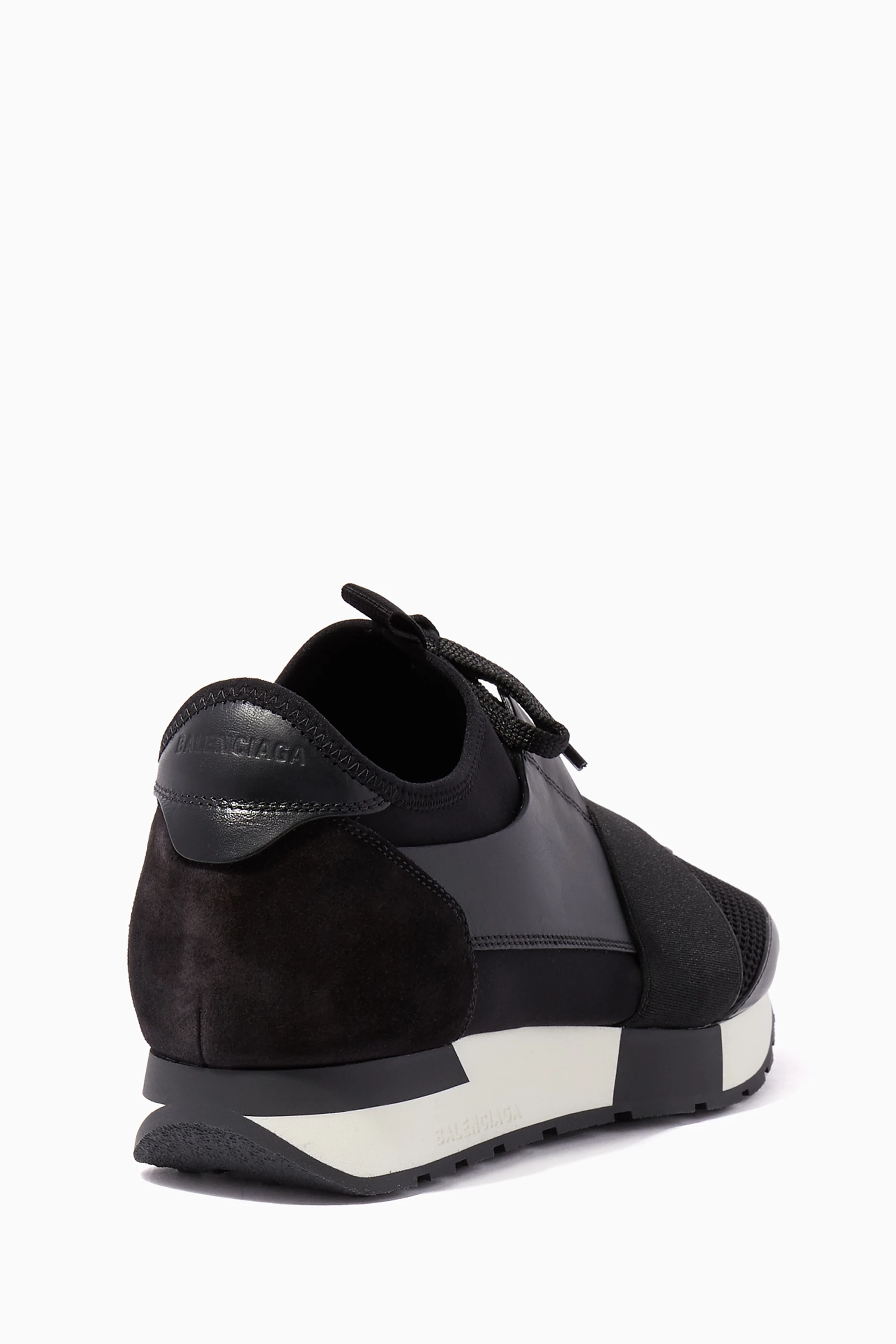 Buy Balenciaga Black Black Race Runner Low Top Sneakers for Women