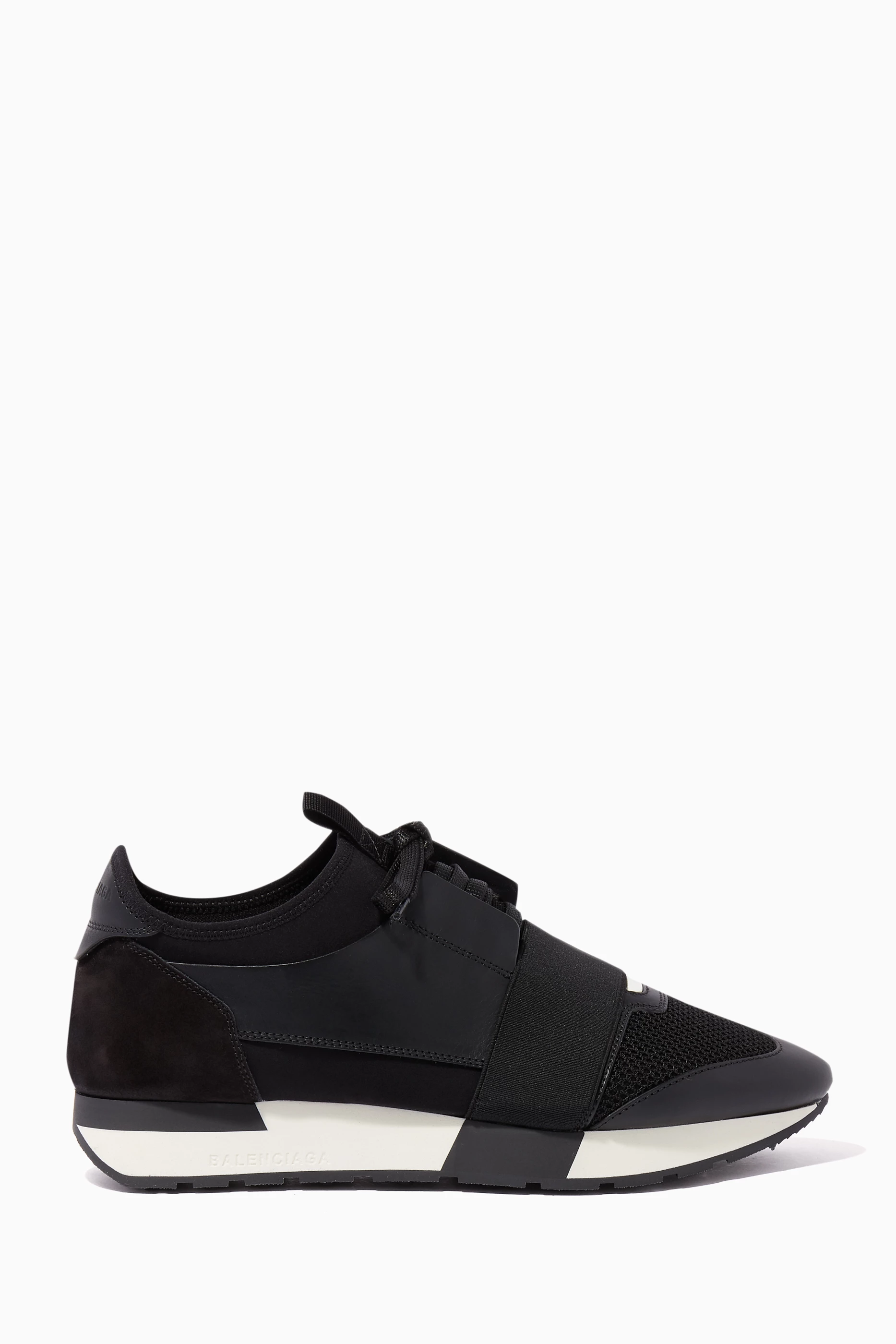 Buy Balenciaga Black Black Race Runner Low Top Sneakers for Women
