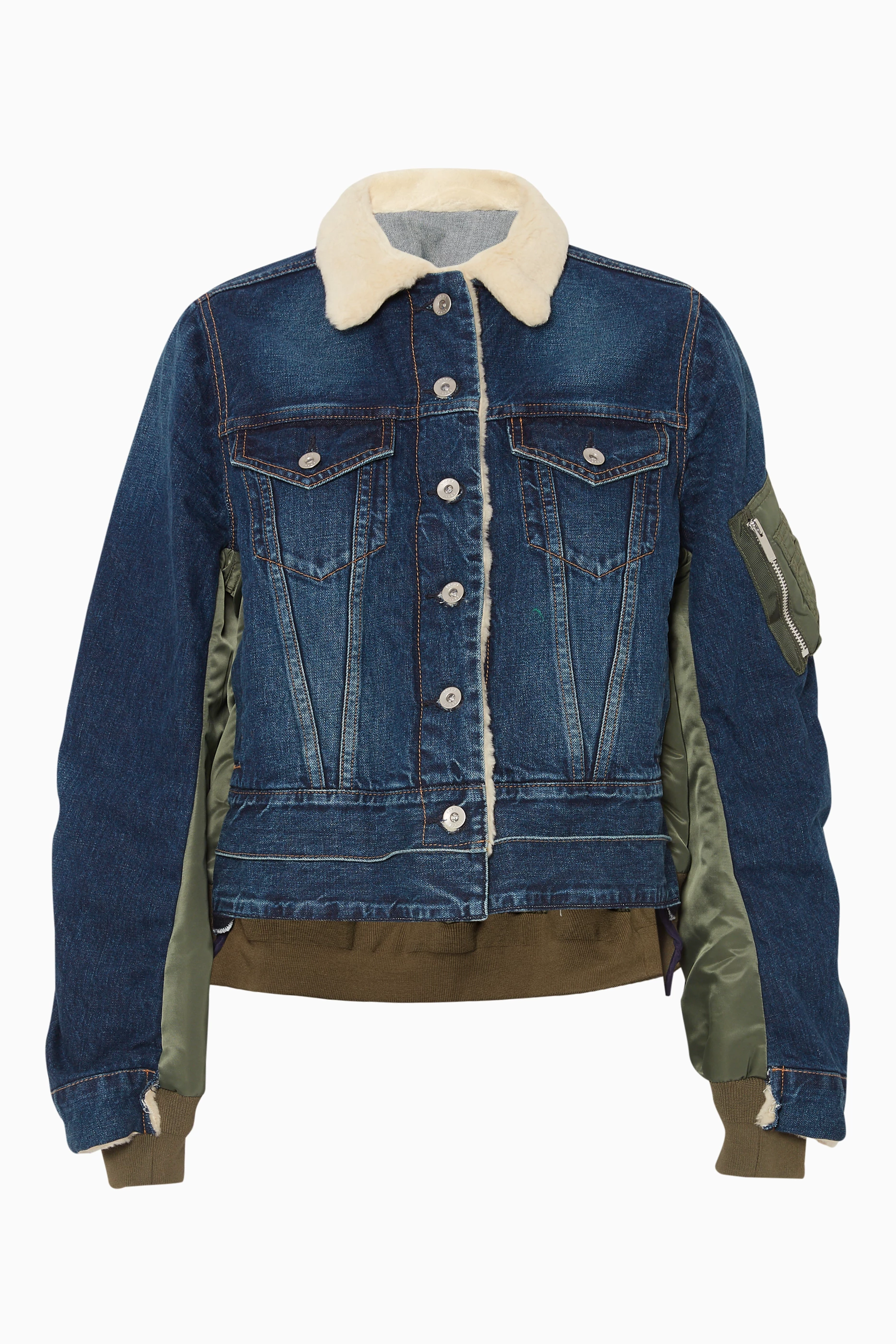 Sacai denim bomber jacket 2025