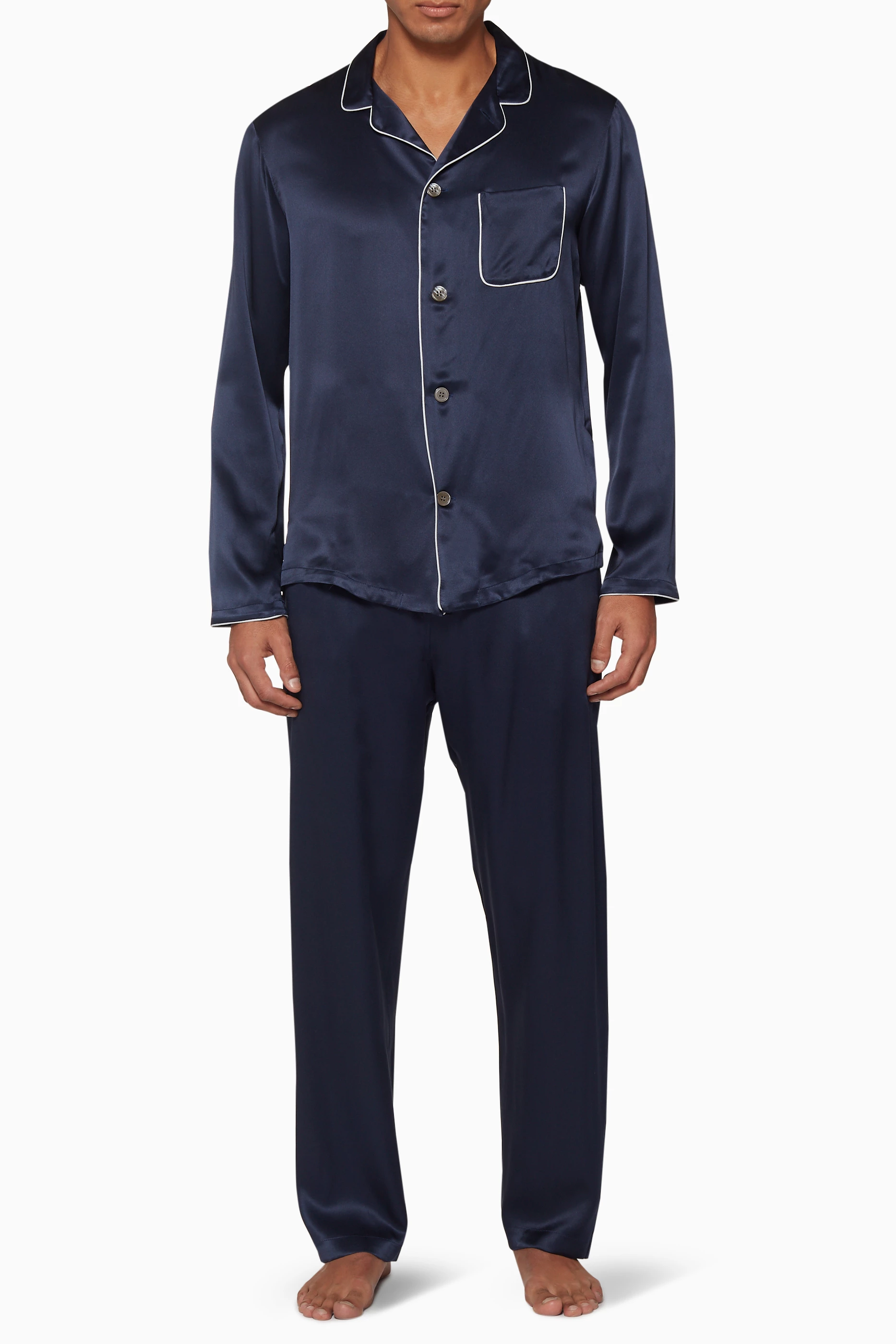 Mens silk pyjama set cheap