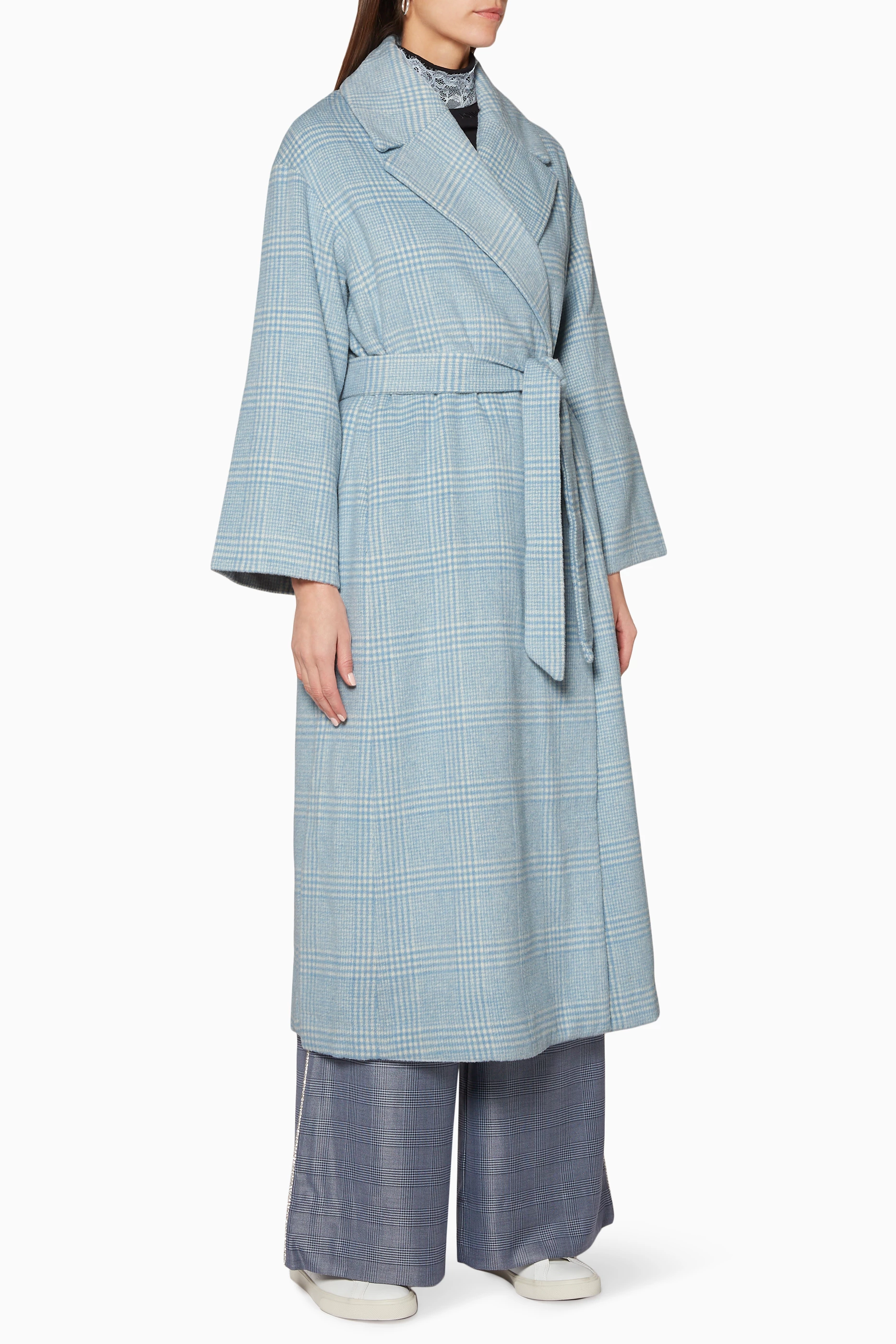 Buy Ganni Blue Light Blue Woodside Coat for Women in UAE Ounass