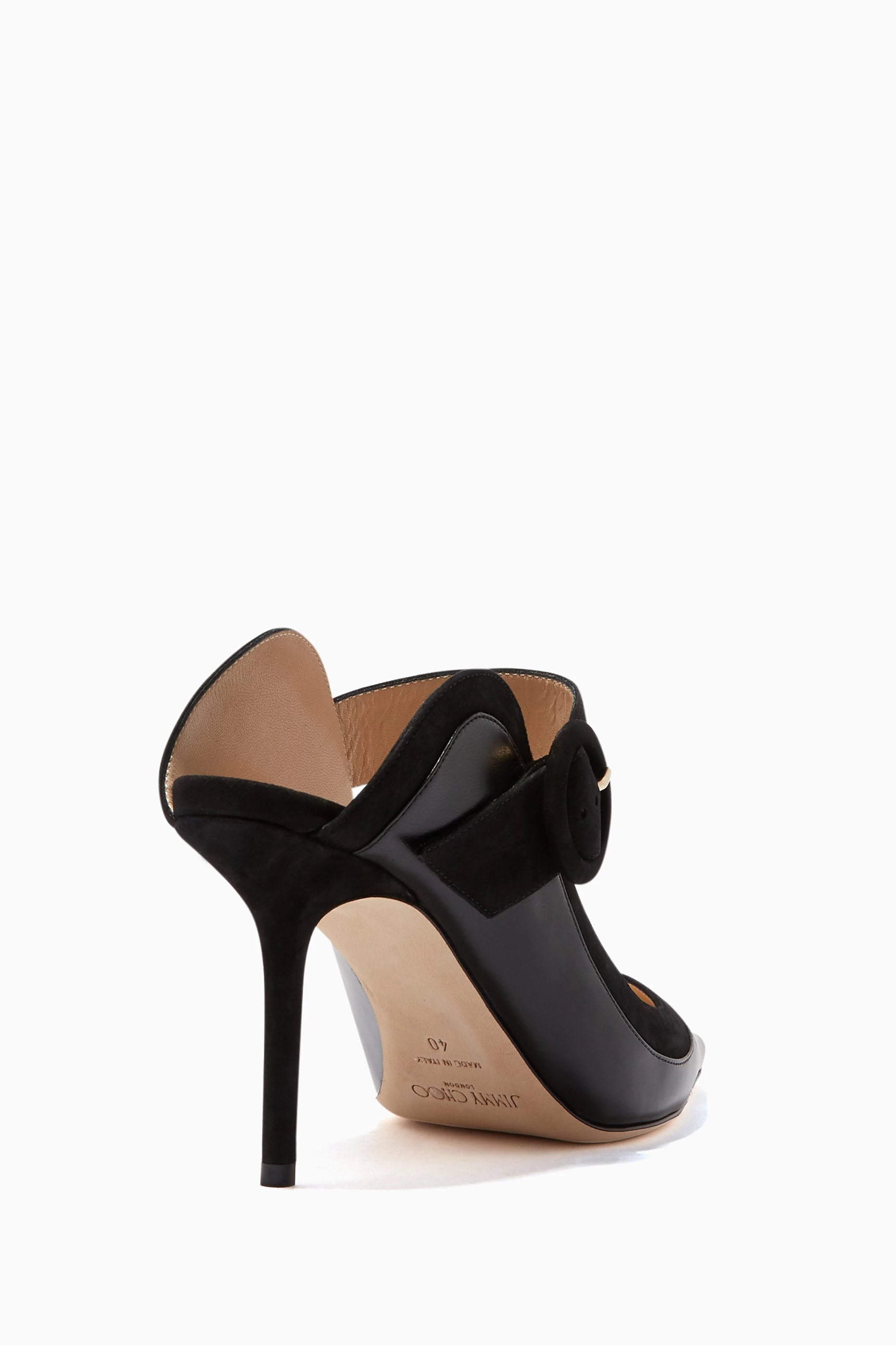 Buy Jimmy Choo Black Black Nappa Suede Hendrix Mules for Women