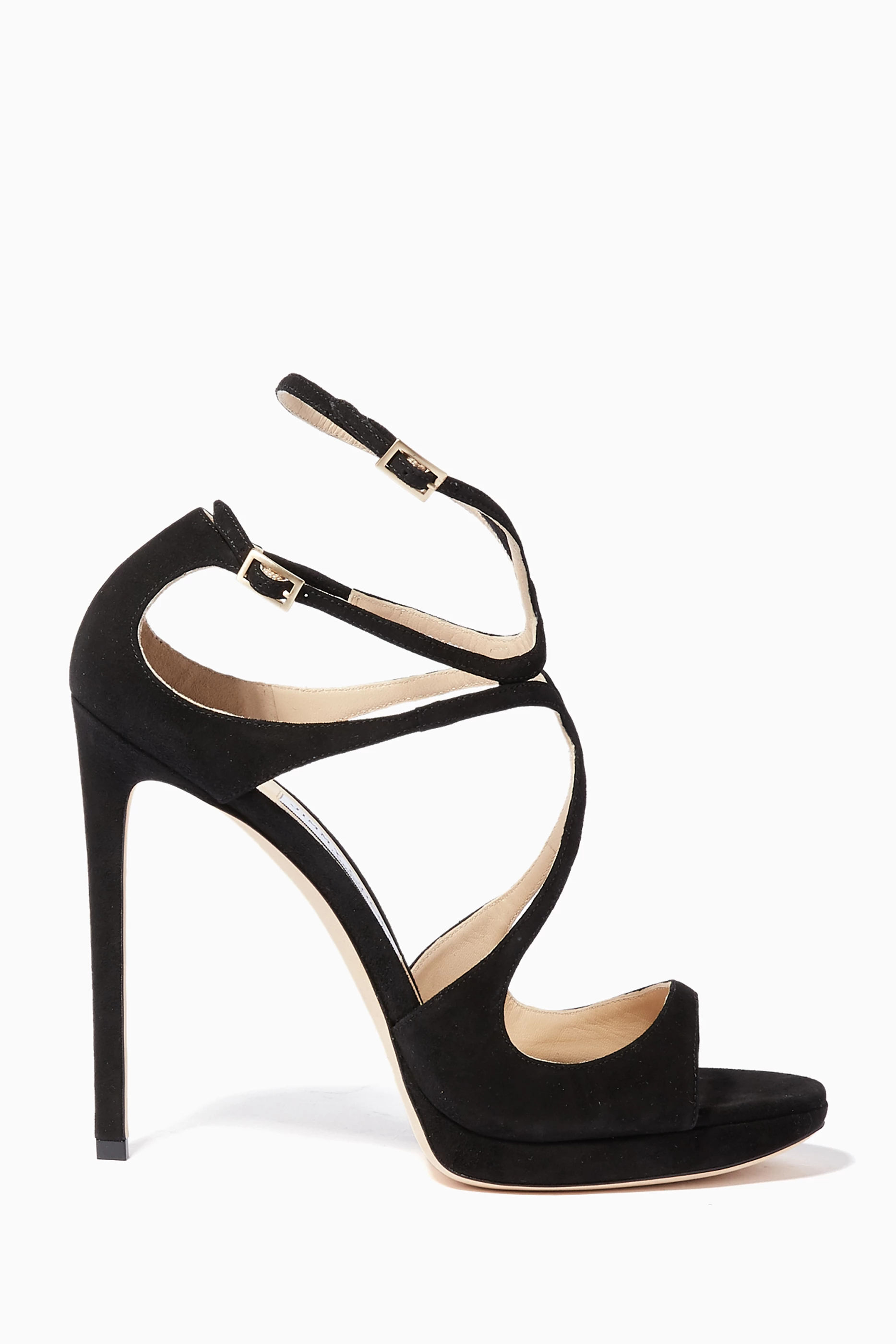 Buy Jimmy Choo Black Black Suede Lance Sandals for Women in UAE