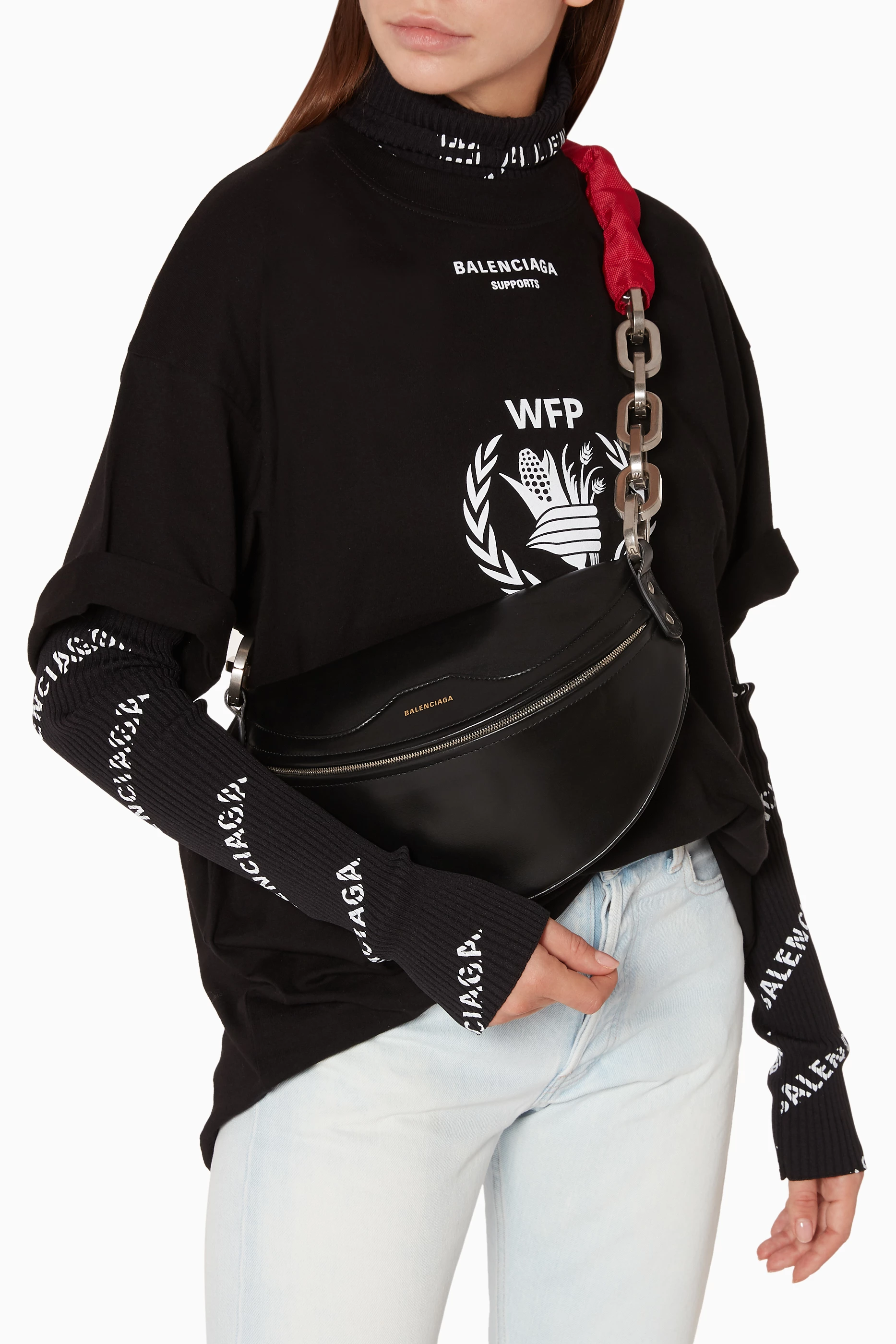 Buy Balenciaga Black Black Souvenir Bike Chain Belt Bag for