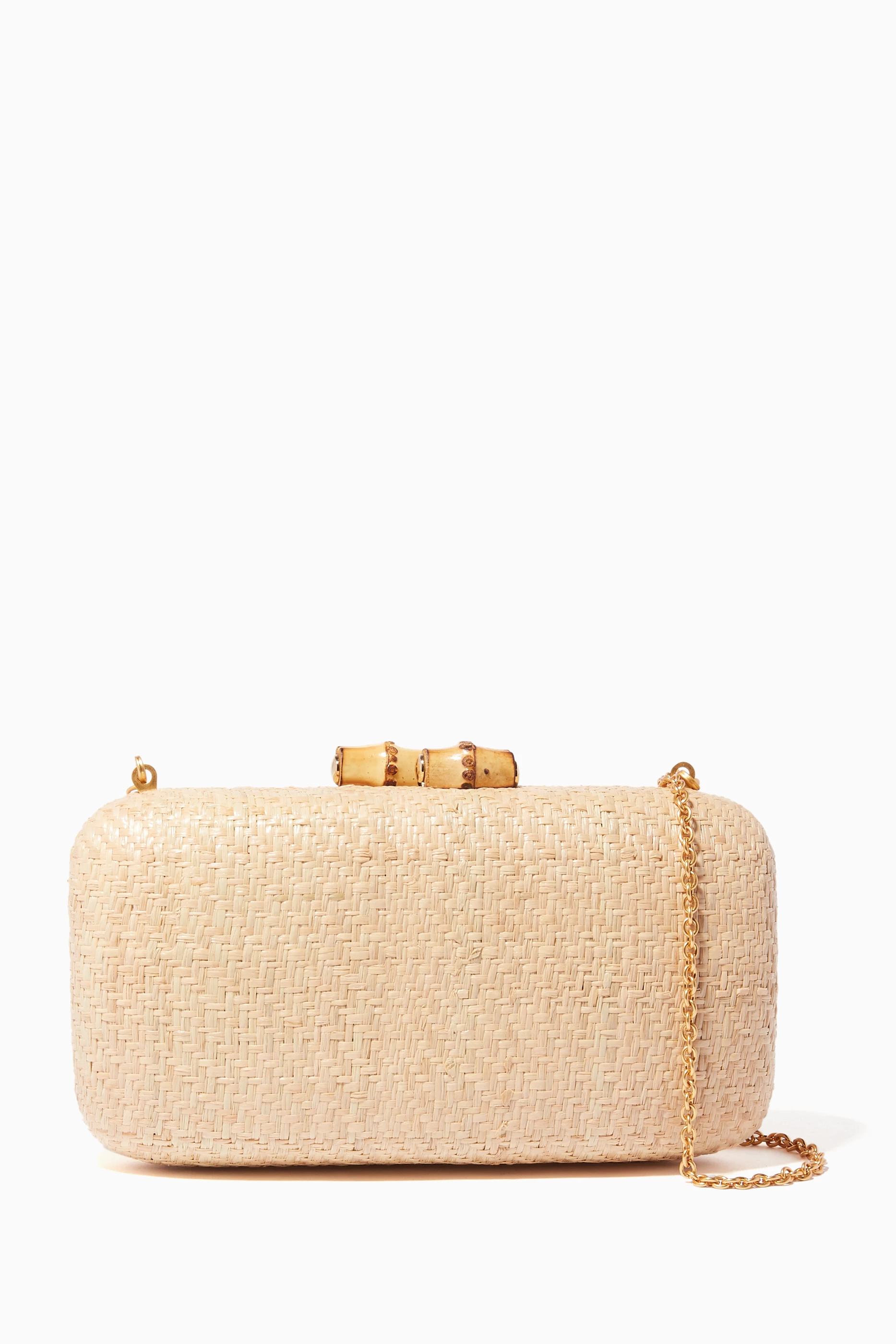 Buy Kayu Neutral Natural James Straw Clutch for Women in UAE Ounass
