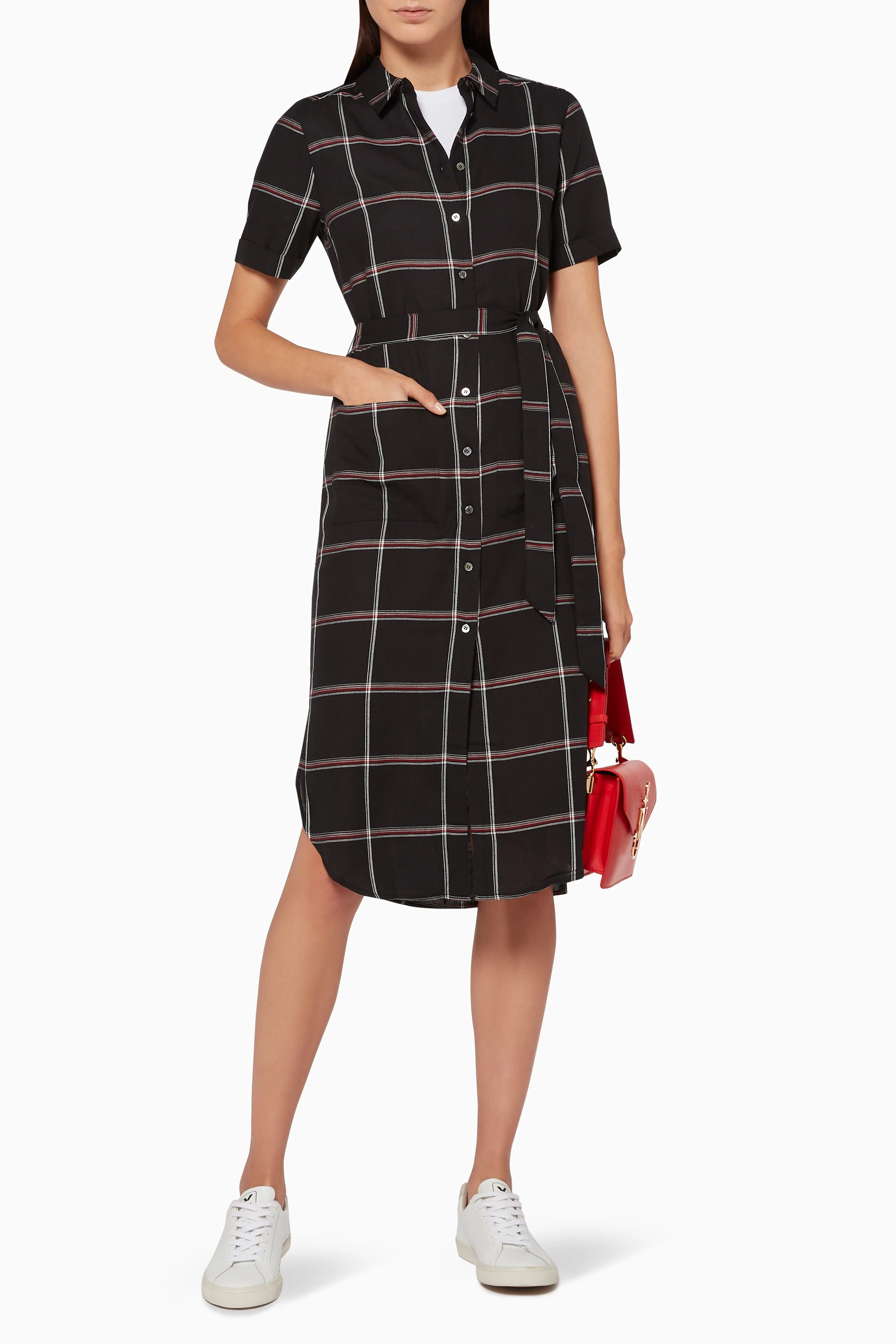 Whistles montana check shirt cheap dress