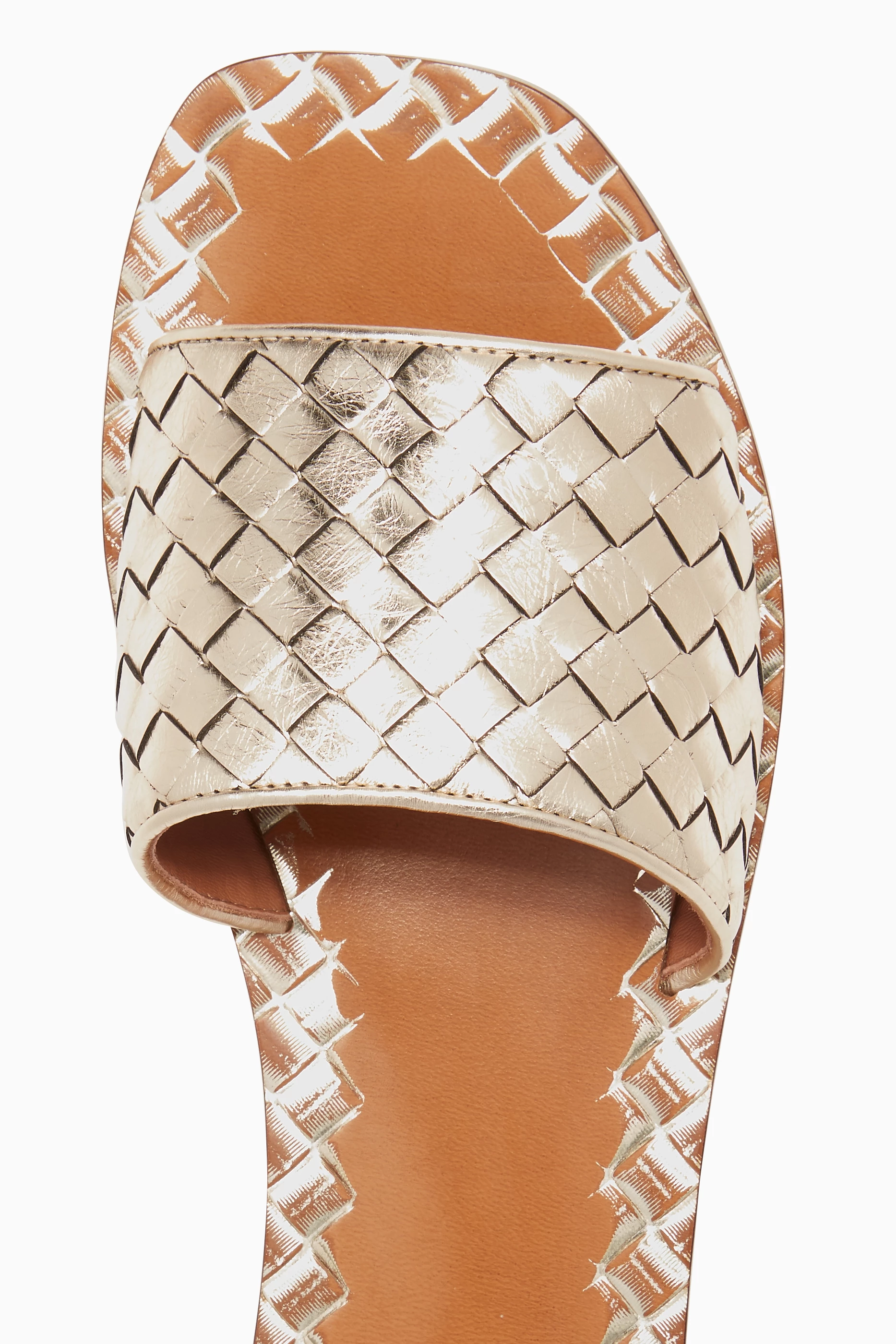 Buy Bottega Veneta Silver Platinum Gold Intrecciato Furrow Ravello