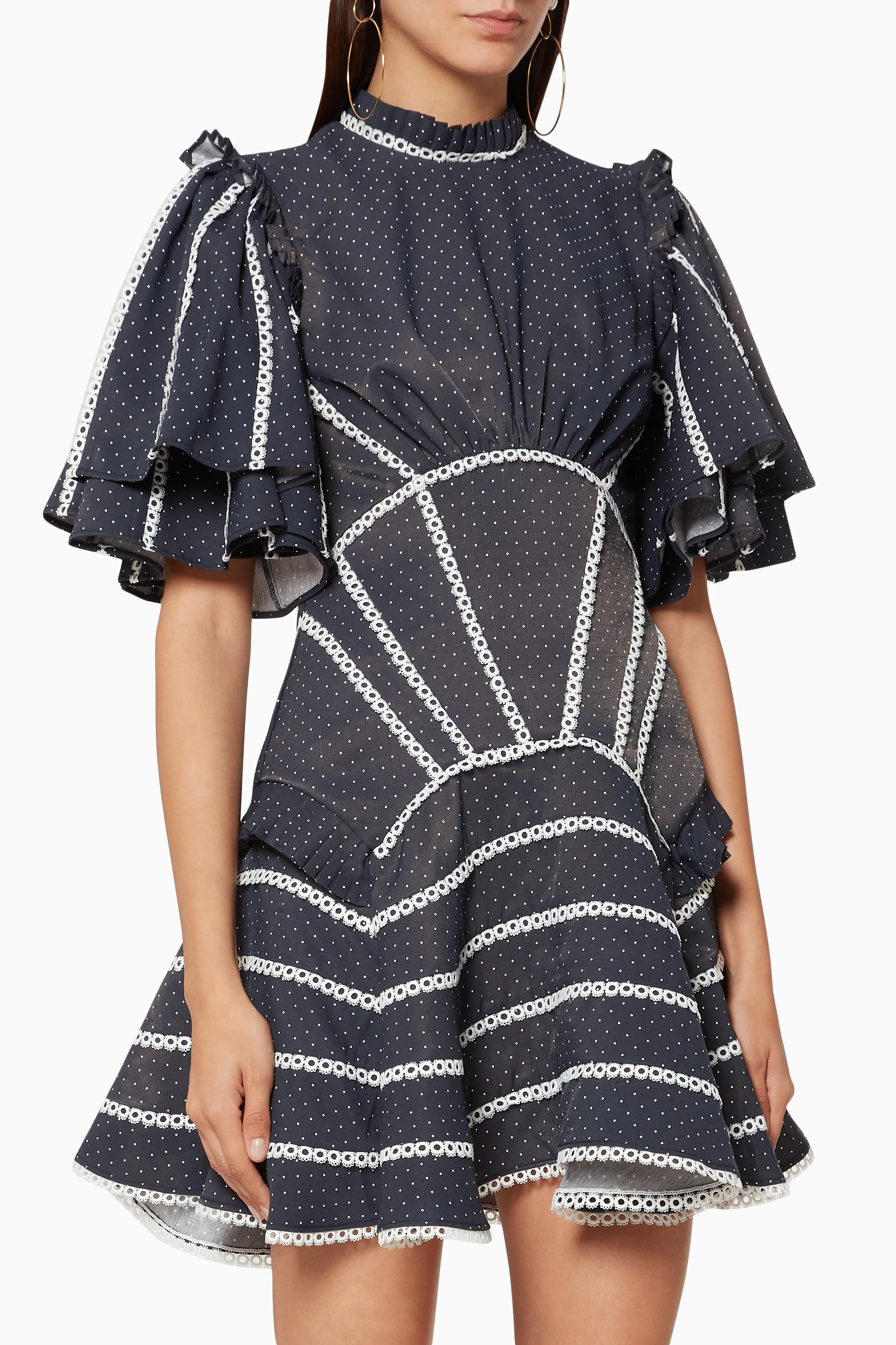 Buy Acler Blue Navy Polka Dot Perry Mini Dress for Women in UAE Ounass