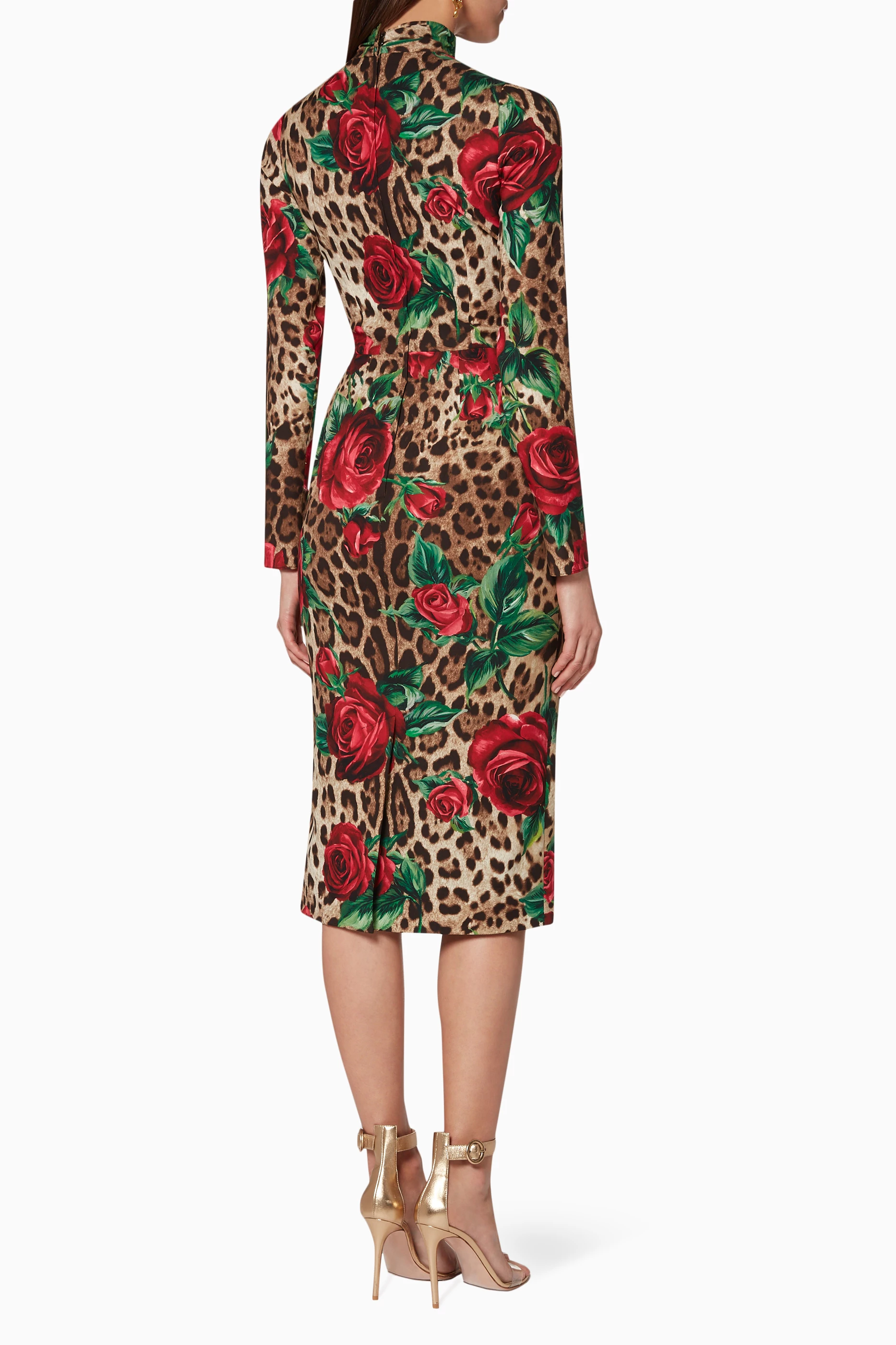 Leopard print and shop rose dress