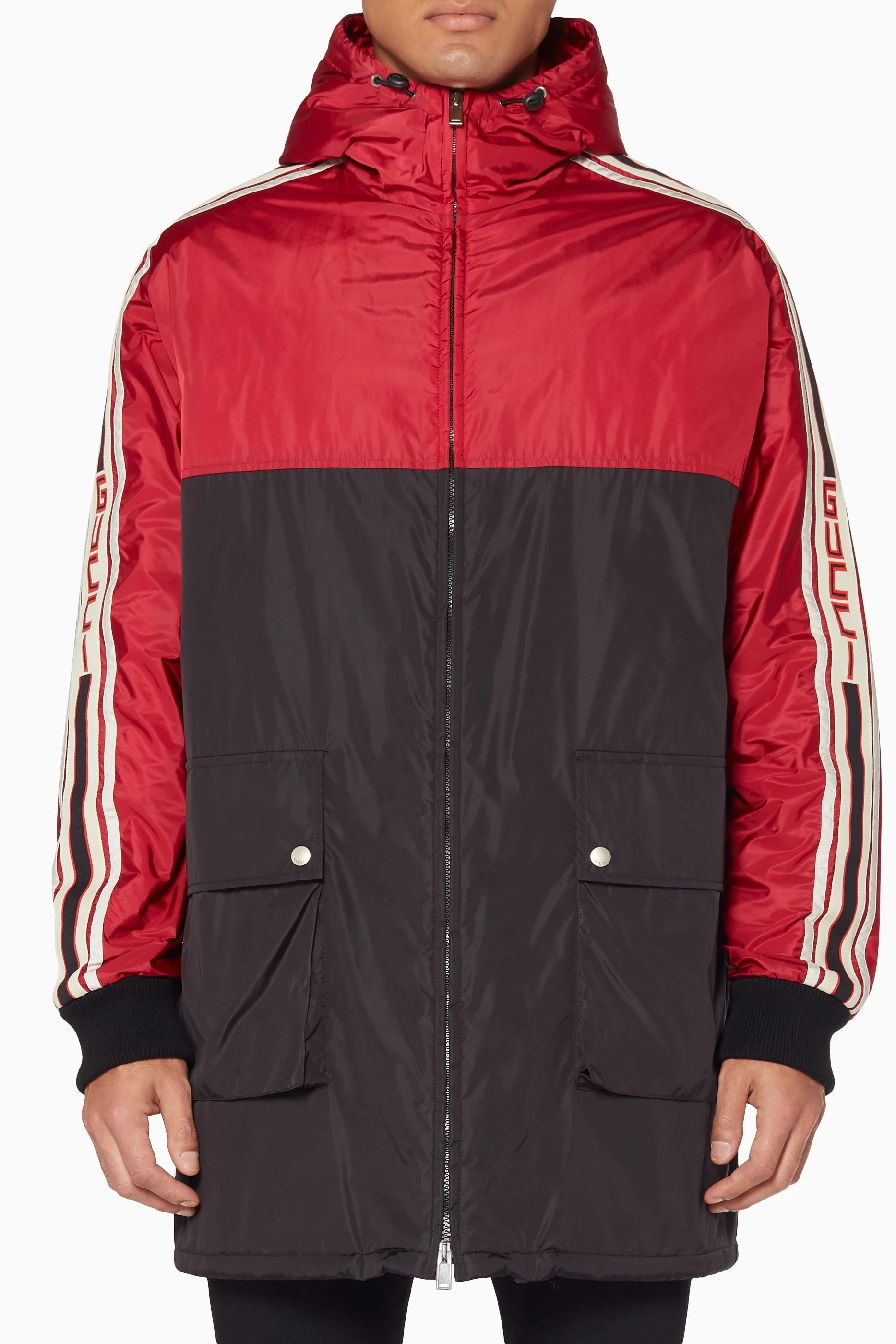 Gucci jacket discount black and red