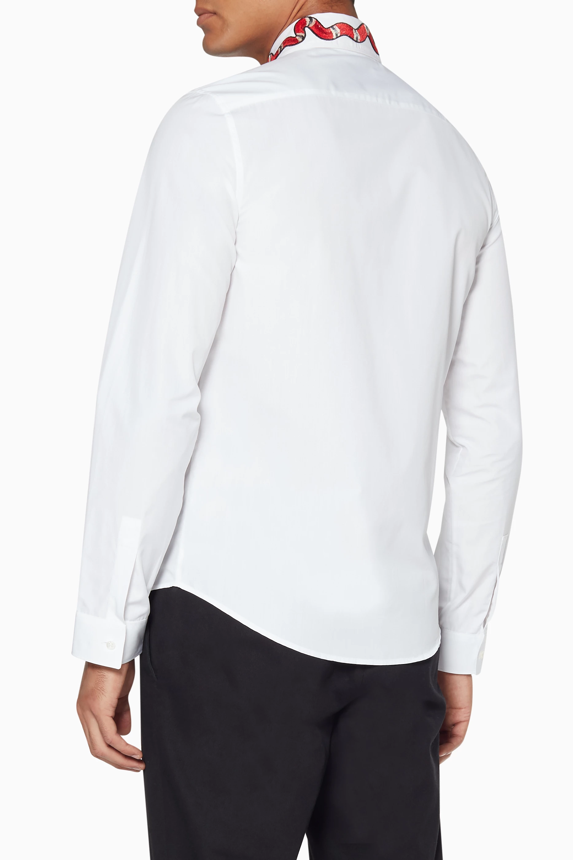 NWT Gucci Kingsnake Snake Iconic White Duke Button Down Dress Shirt Sz 37  14.5