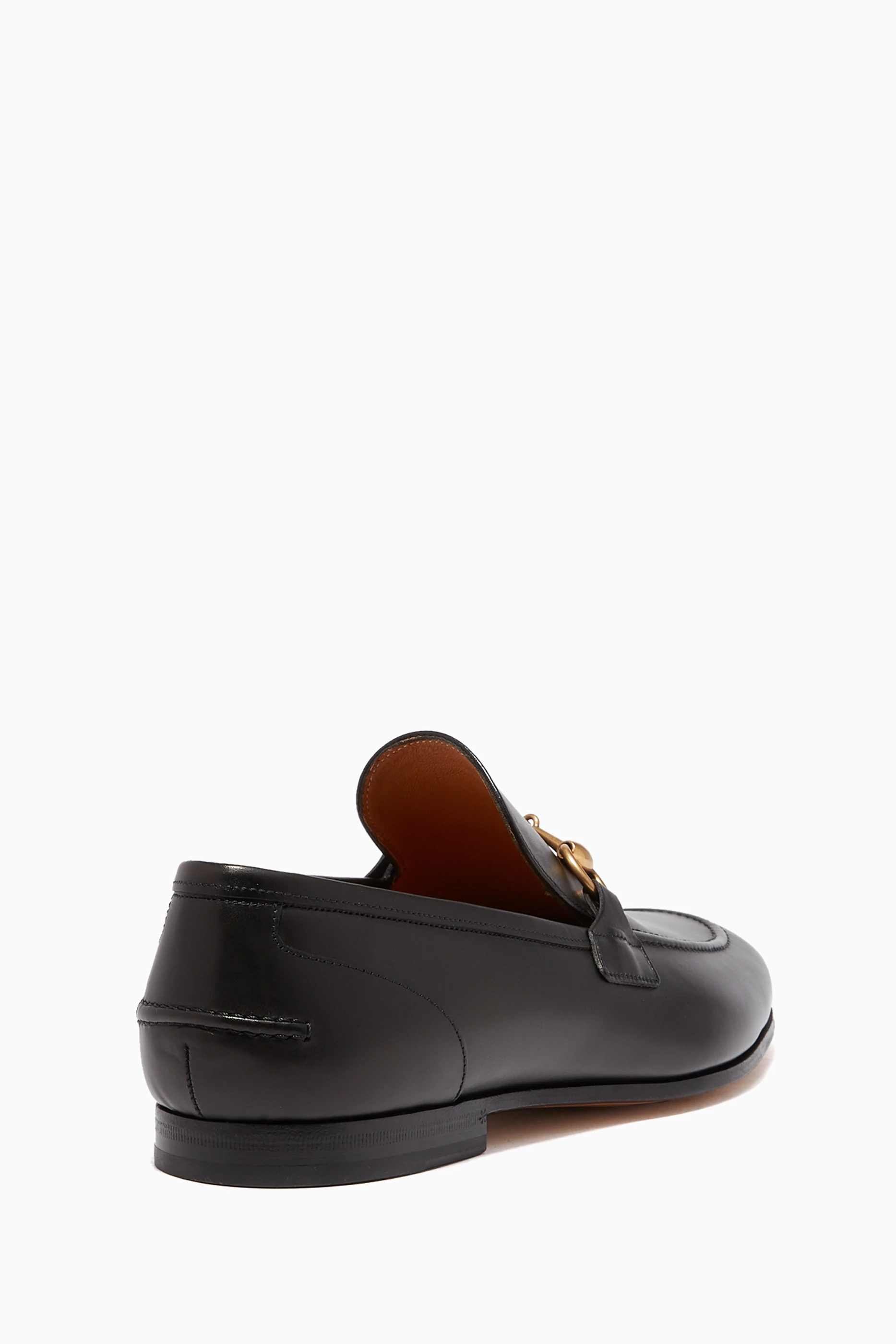 Leather loafer with gg web on sale