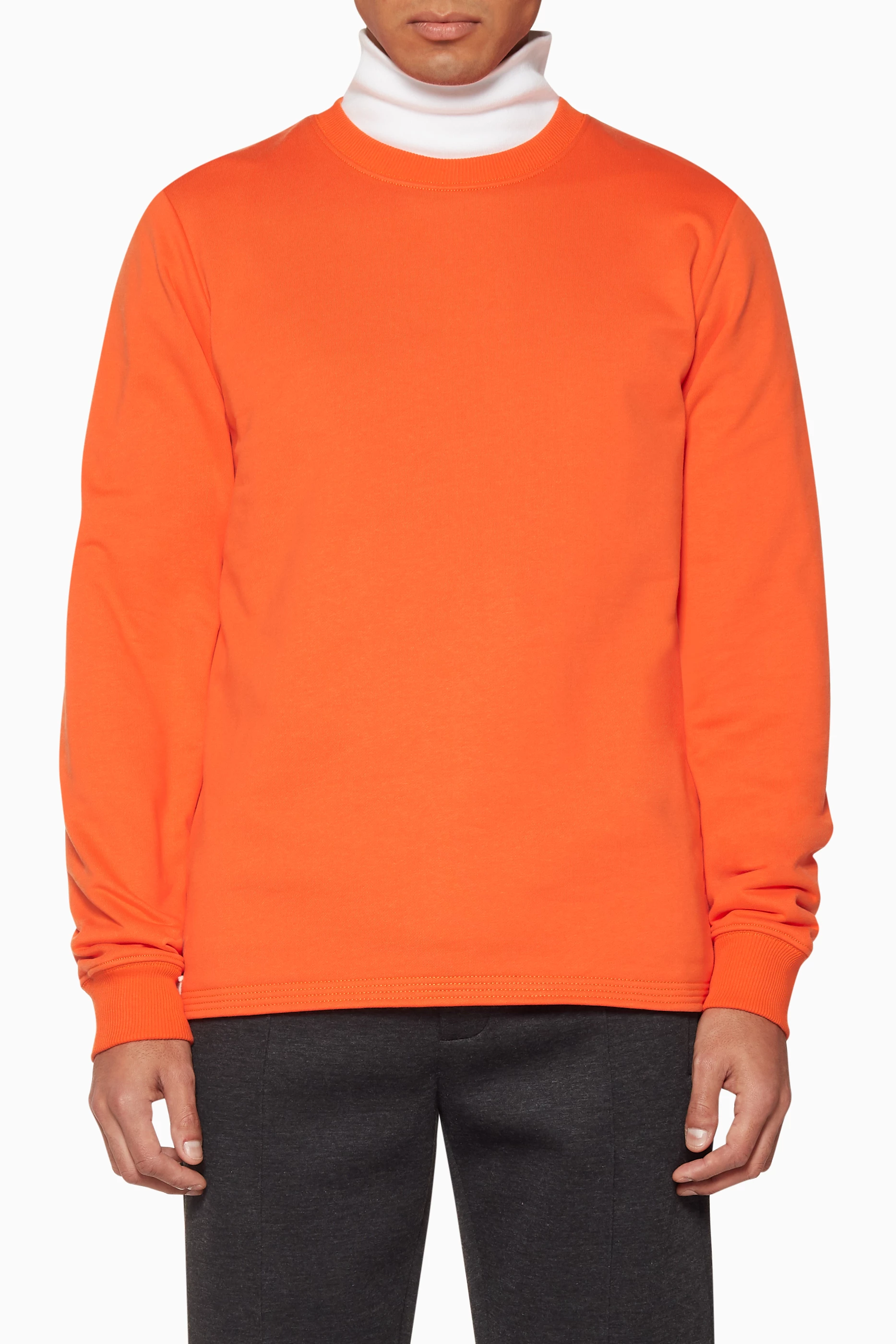 Buy Helmut Lang Orange Signal Orange Crewneck Sweatshirt for Men in UAE Ounass