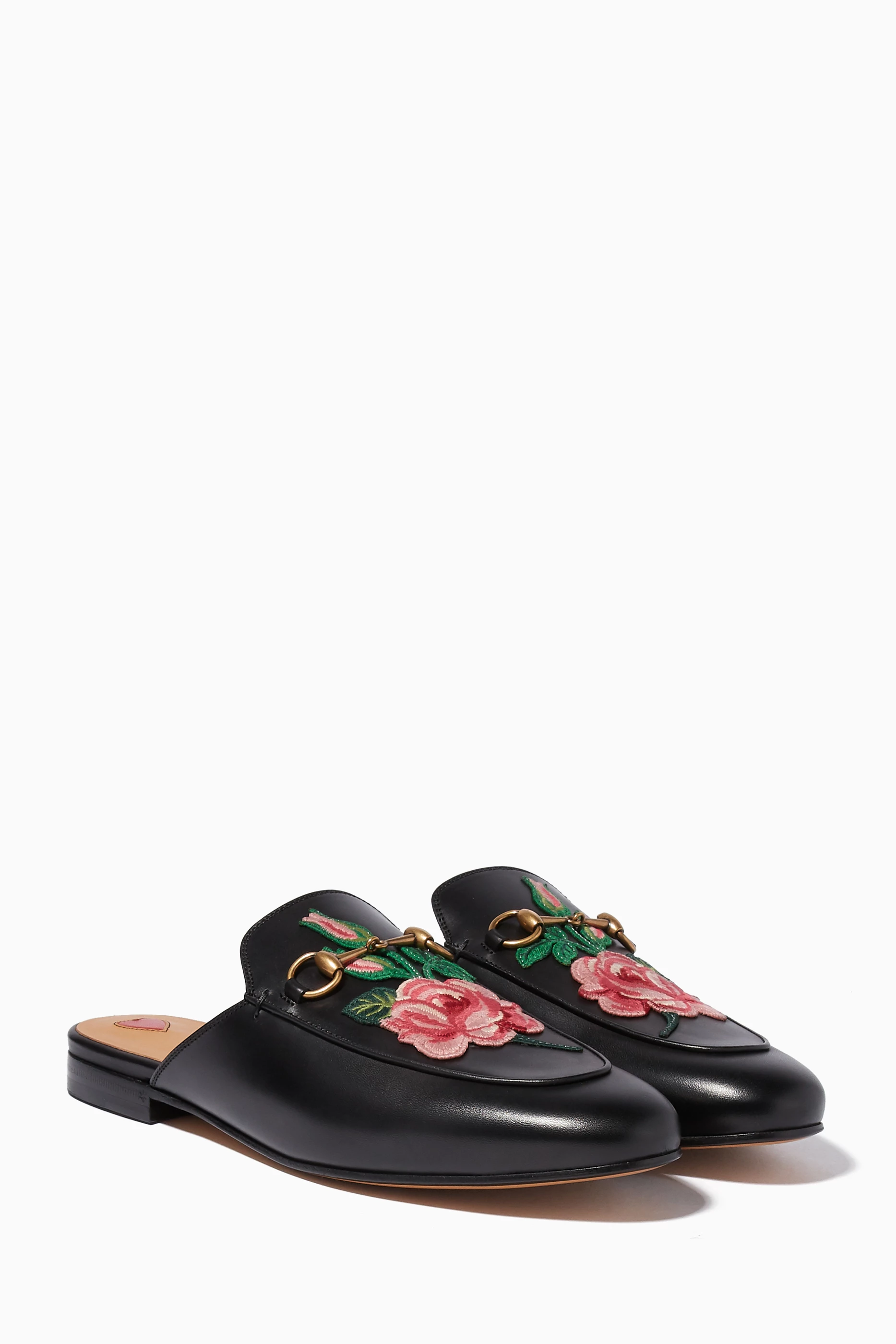 Princetown embroidered deals leather slipper