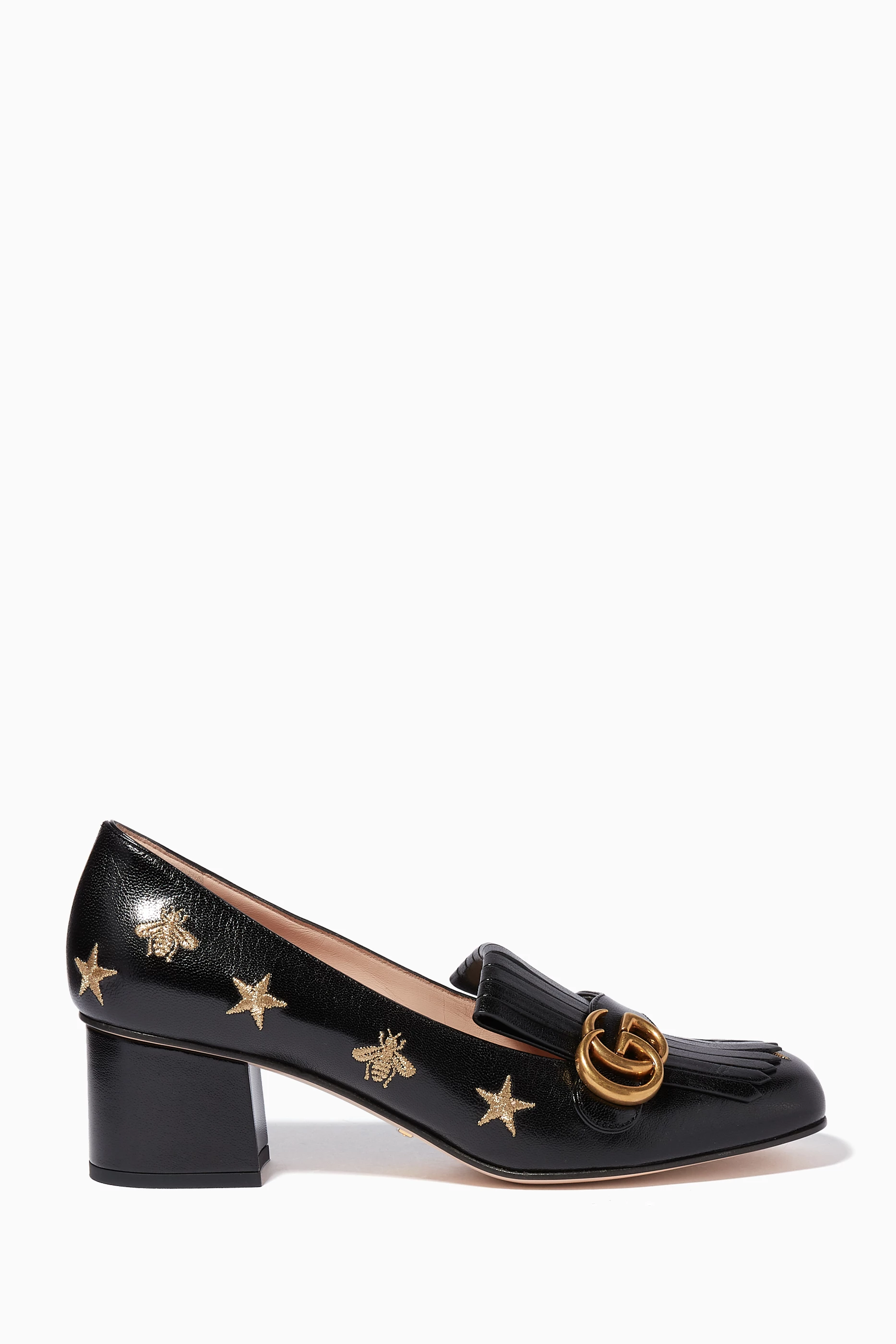 Gucci marmont top heels black