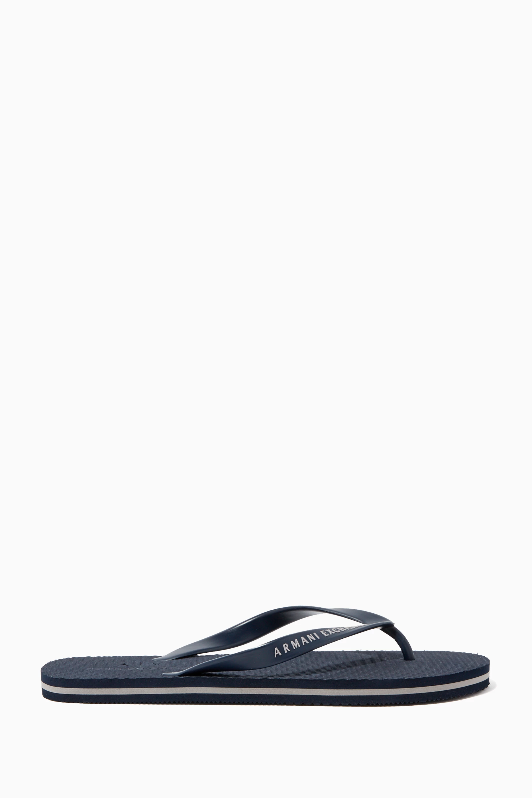 Buy Armani Exchange Blue AX Logo Flip Flops for Men in UAE Ounass
