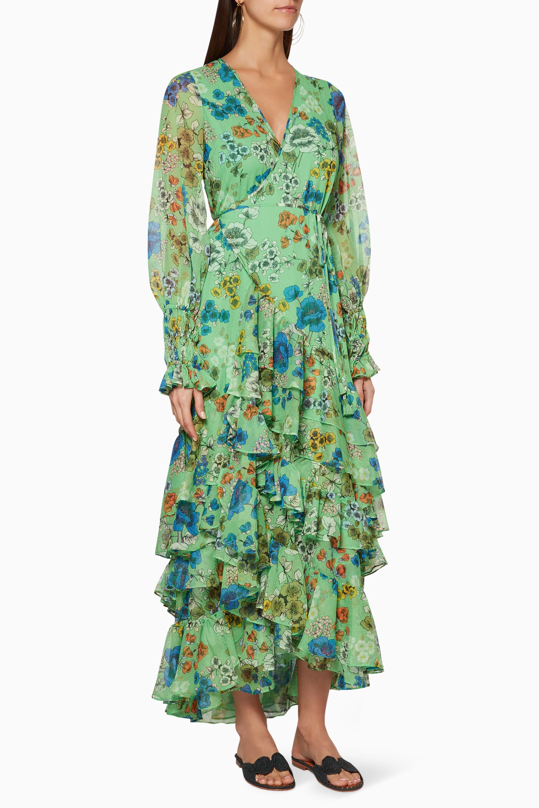 Buy Alexis Green Solace Floral Print Maxi Dress for Women in UAE