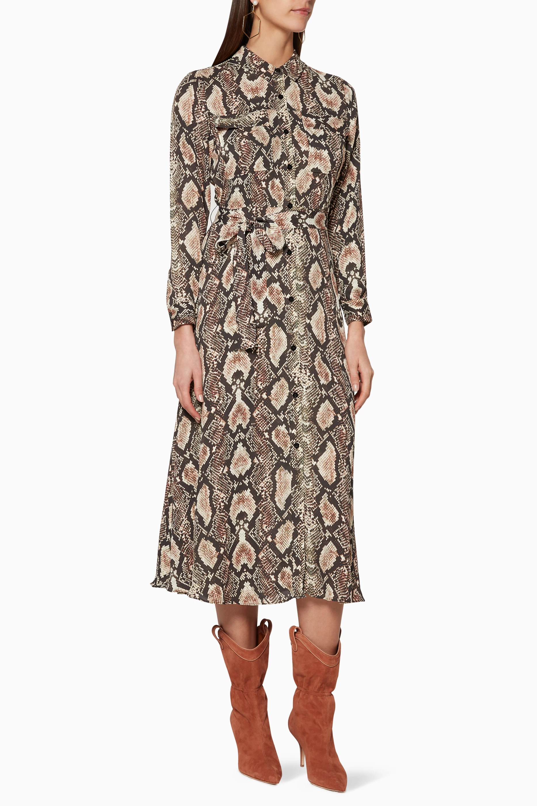Whistles elfrida top snake print dress