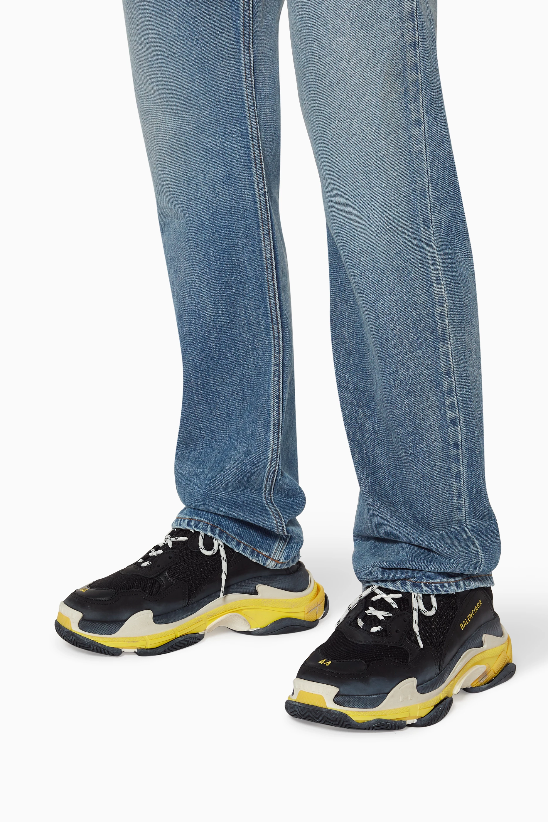 Balenciaga black and yellow trainers hotsell