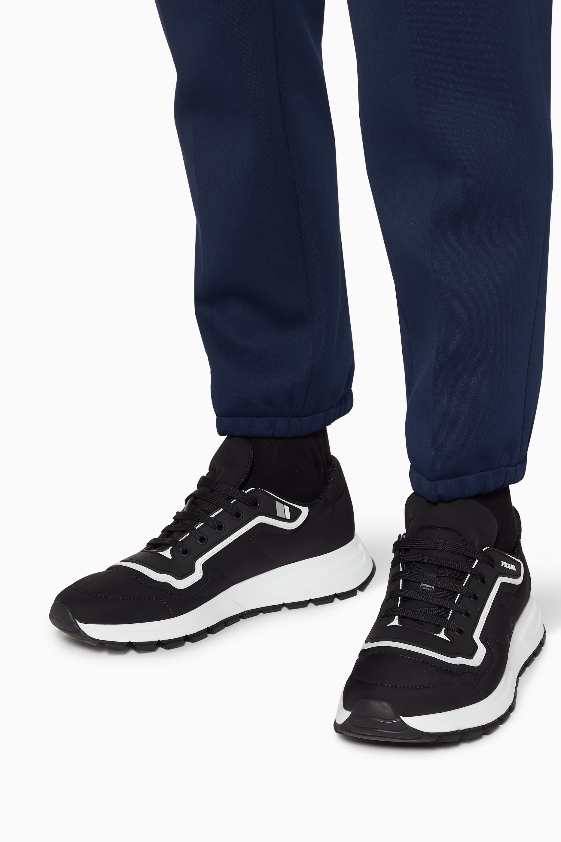 Prada match race trainers black clearance