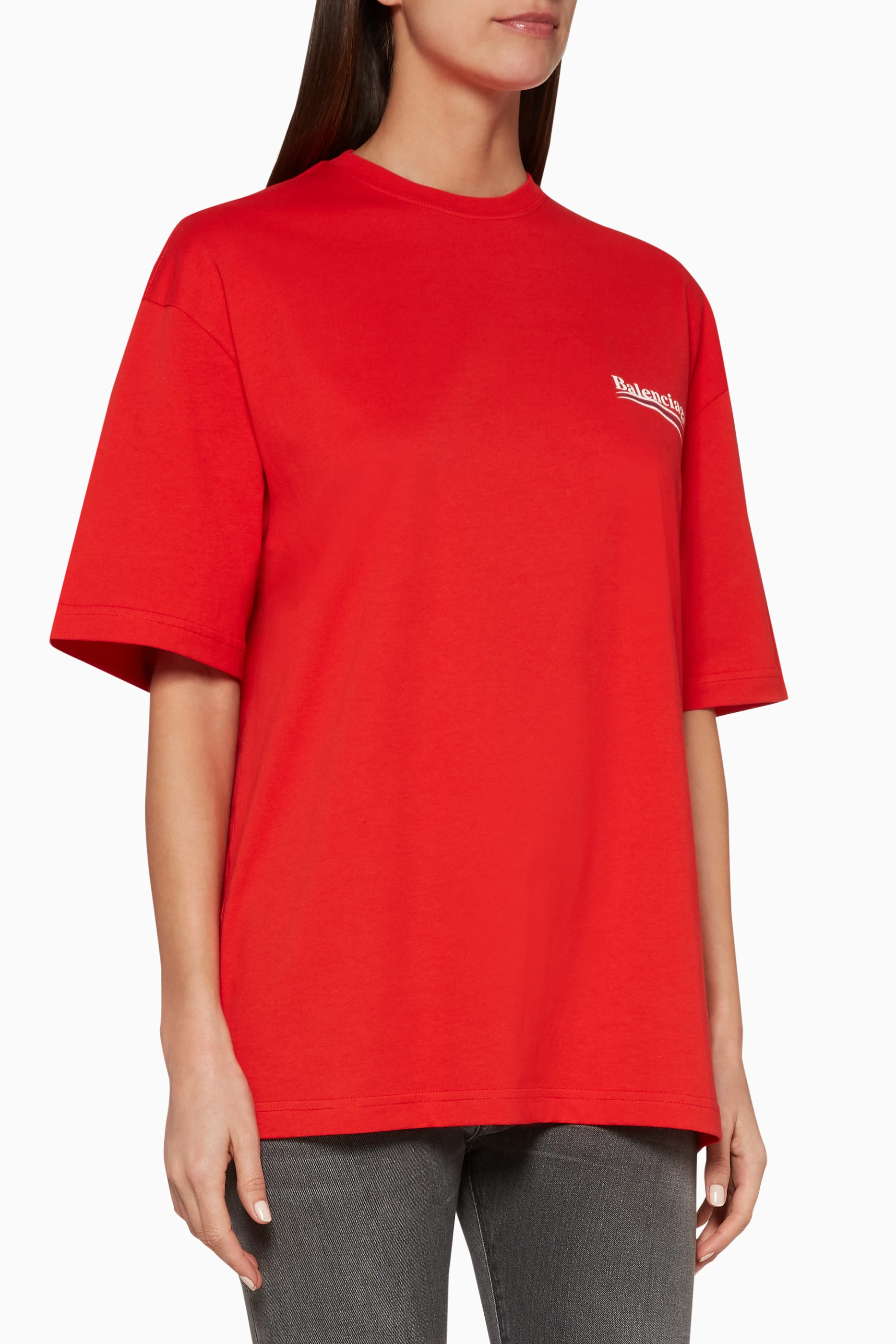 Balenciaga t shirt womens red online