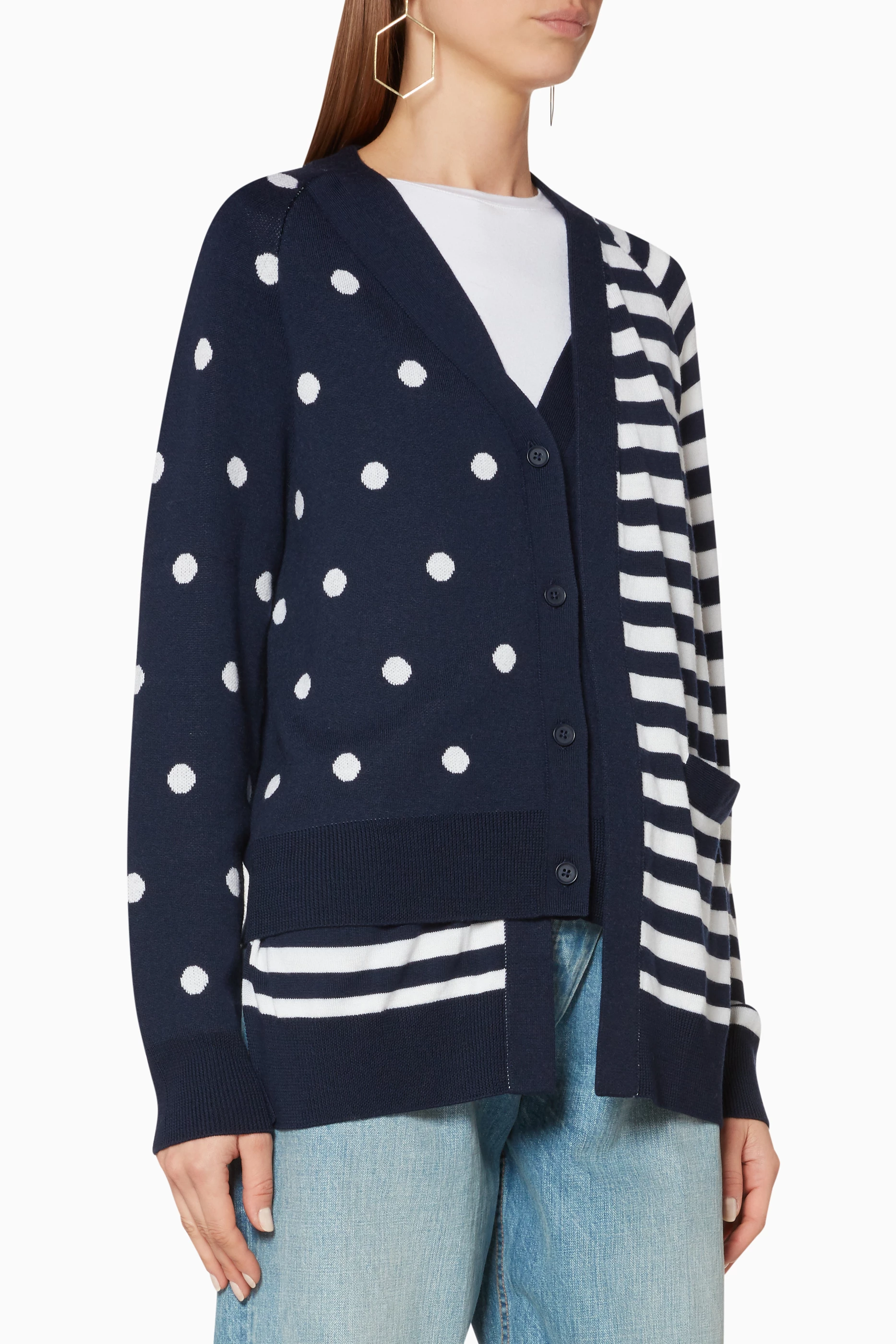 Theory polka dot cardigan online