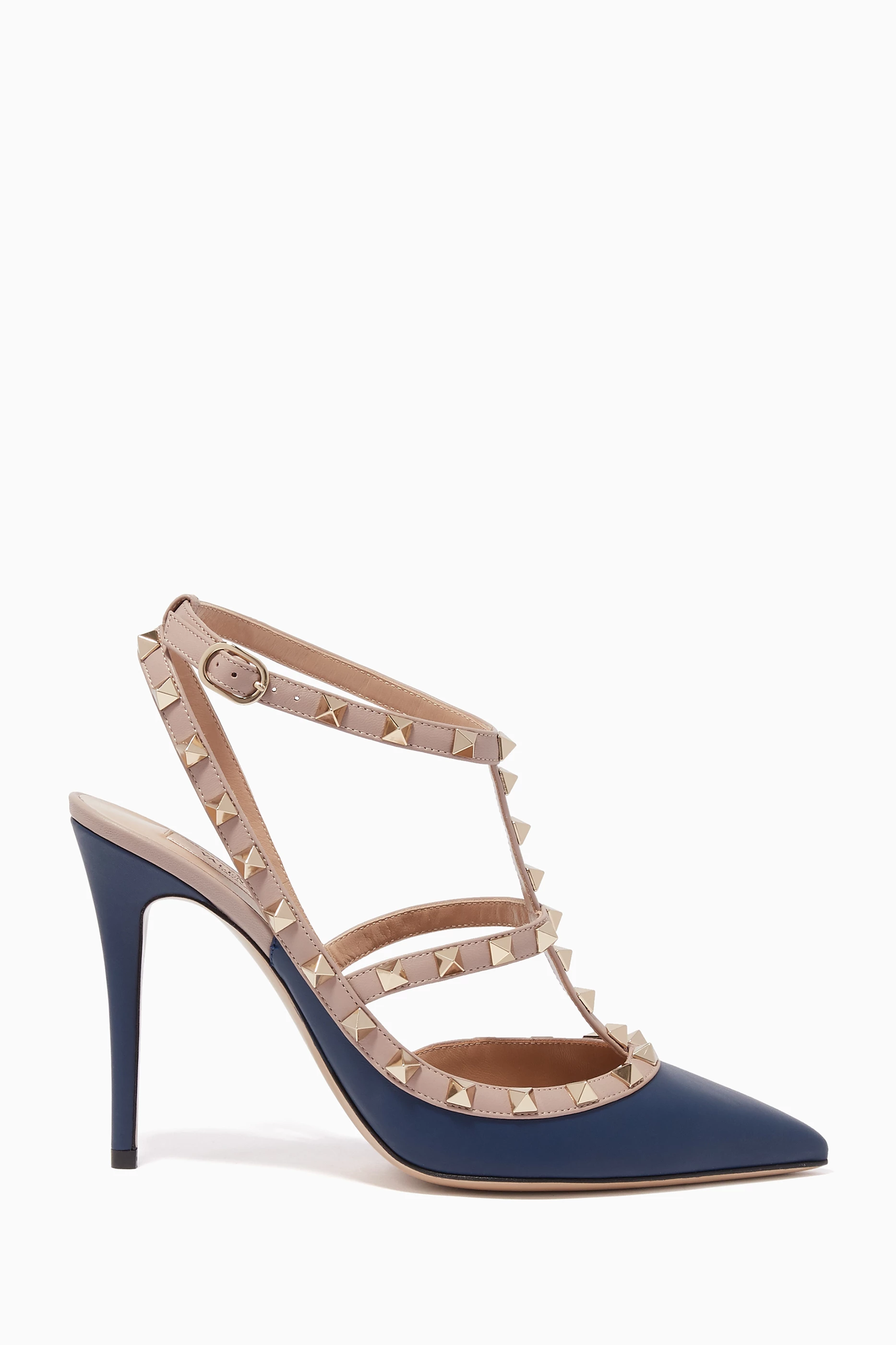 Blue valentino rockstud heels hot sale