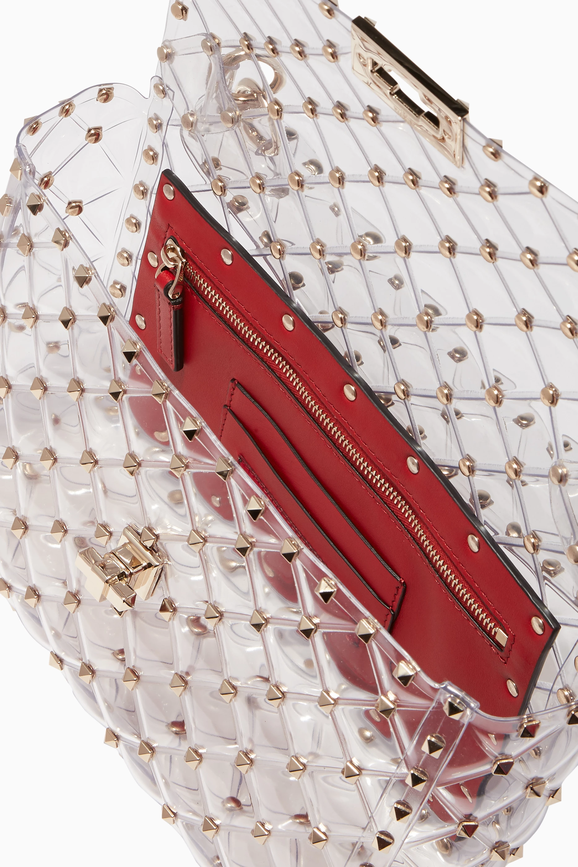 Valentino clear rockstud 2025 bag