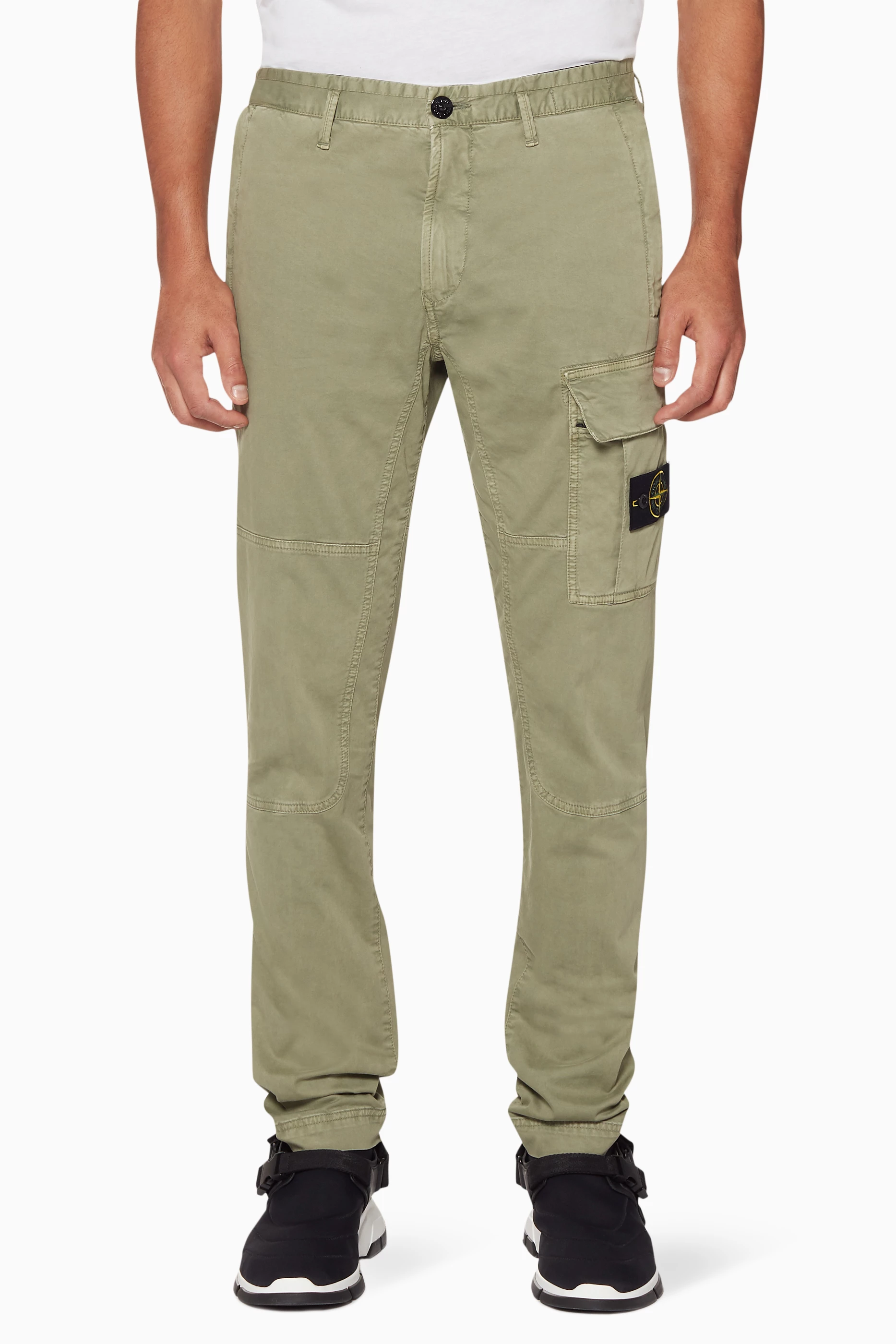 Buy Stone Island Green Light Green Cargo Pocket Track Pants for Men in UAE Ounass